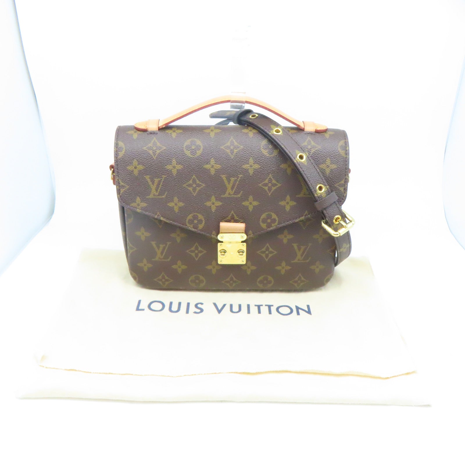 LOUIS VUITTON Monogram Pochette Metis金扣手挽肩背两用袋啡色