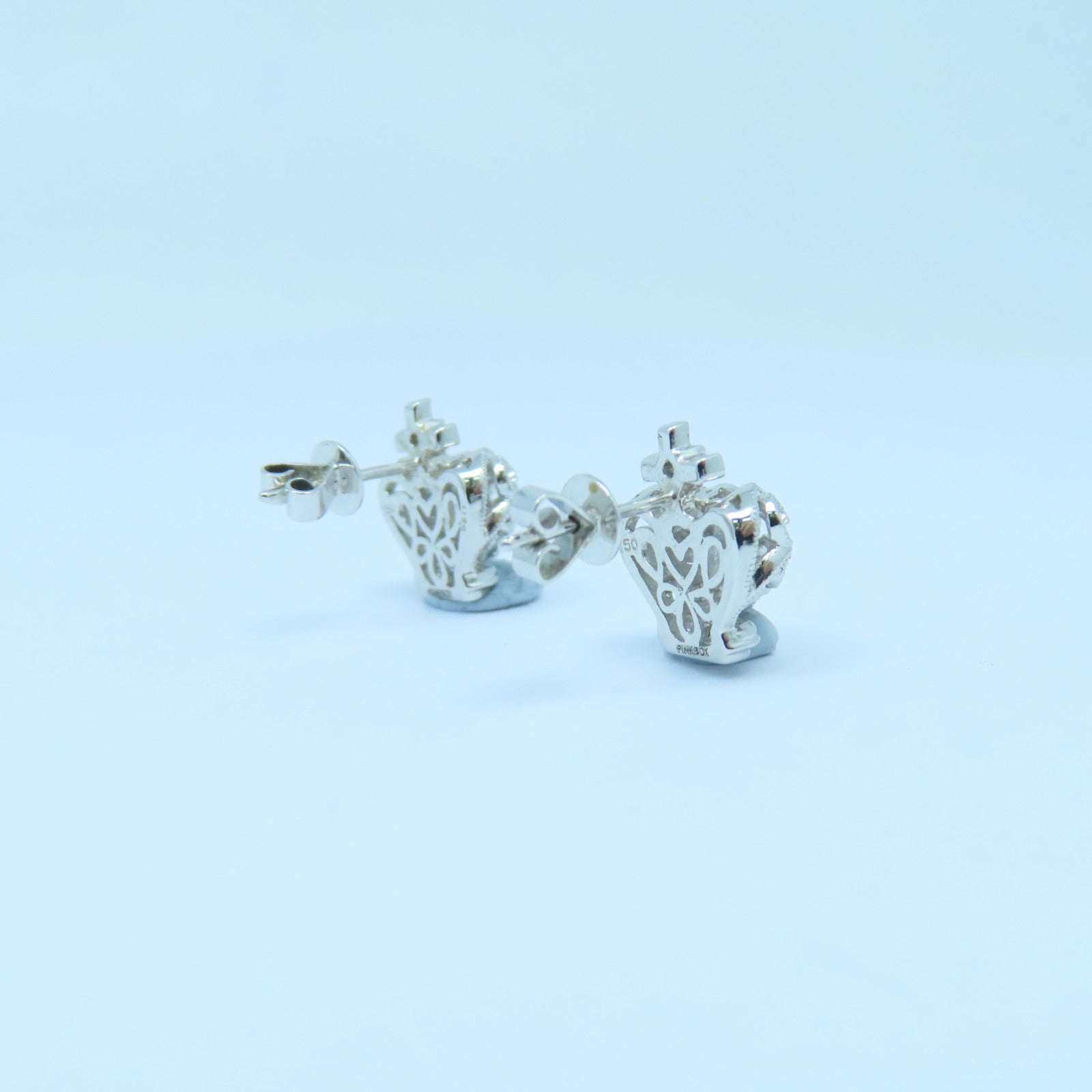JEWELRY 18K白金Earrings銀扣耳環銀色
