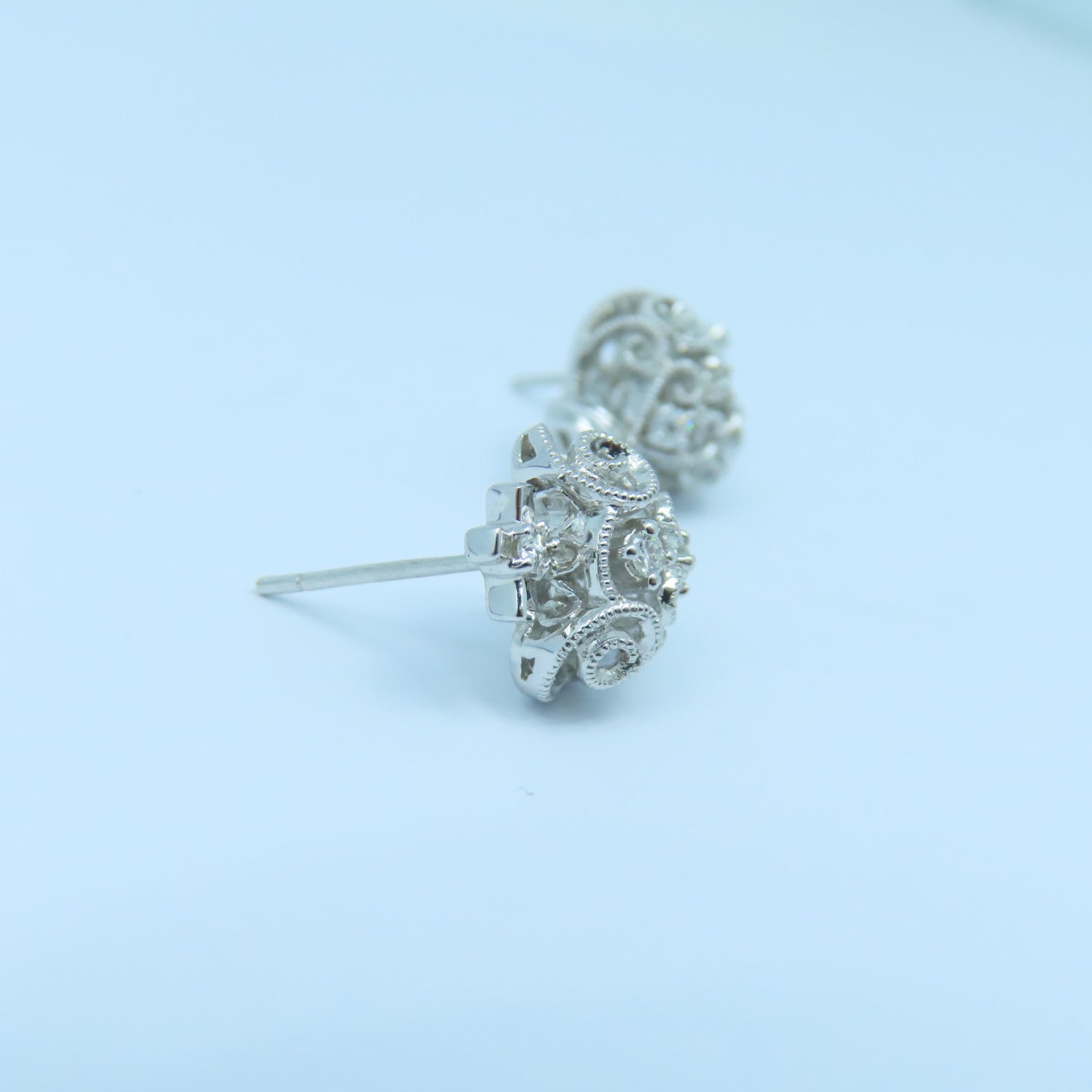 JEWELRY 18K白金Earrings銀扣耳環銀色