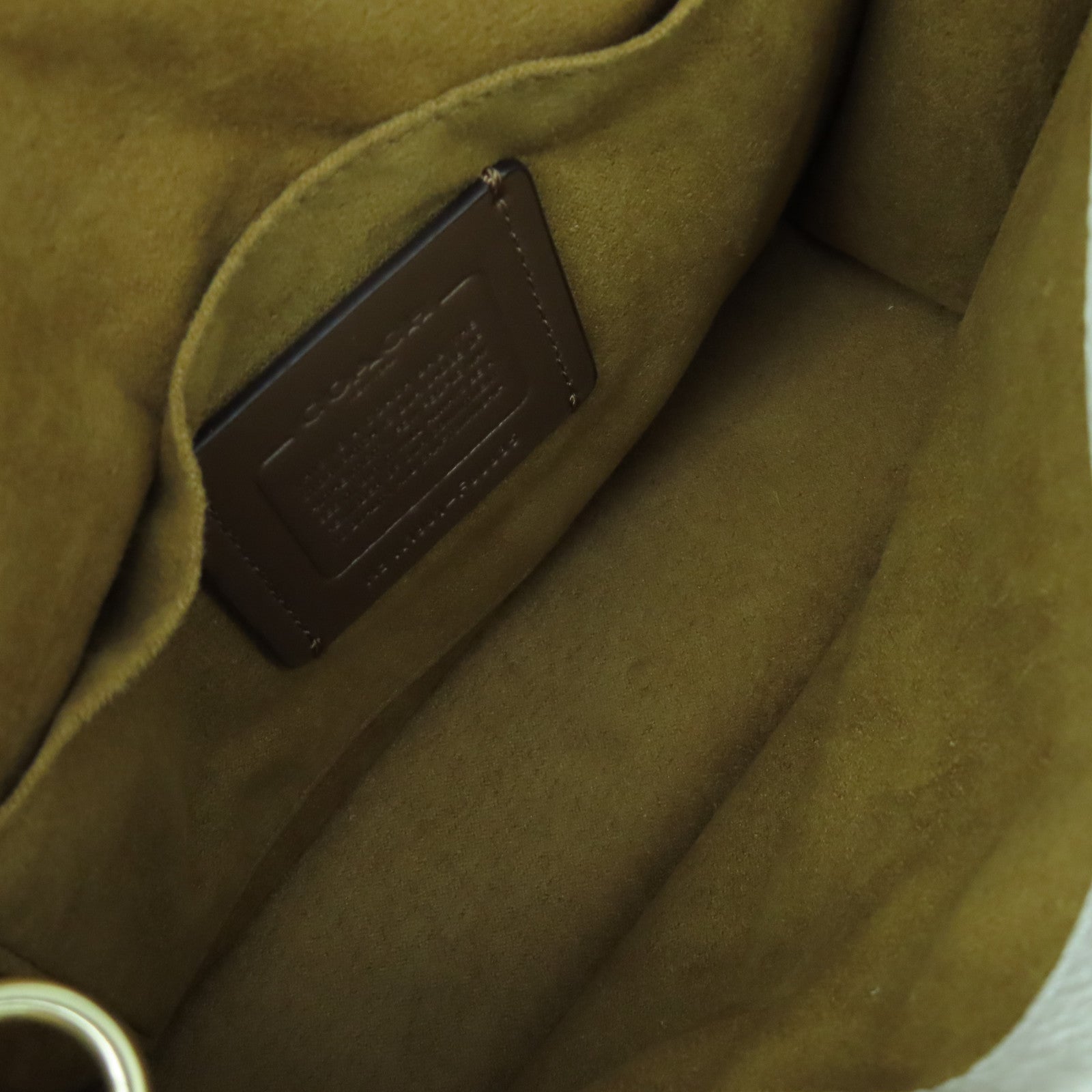 COACH 牛皮皮革Shoulder Bag金扣鏈帶肩背袋奶油白色