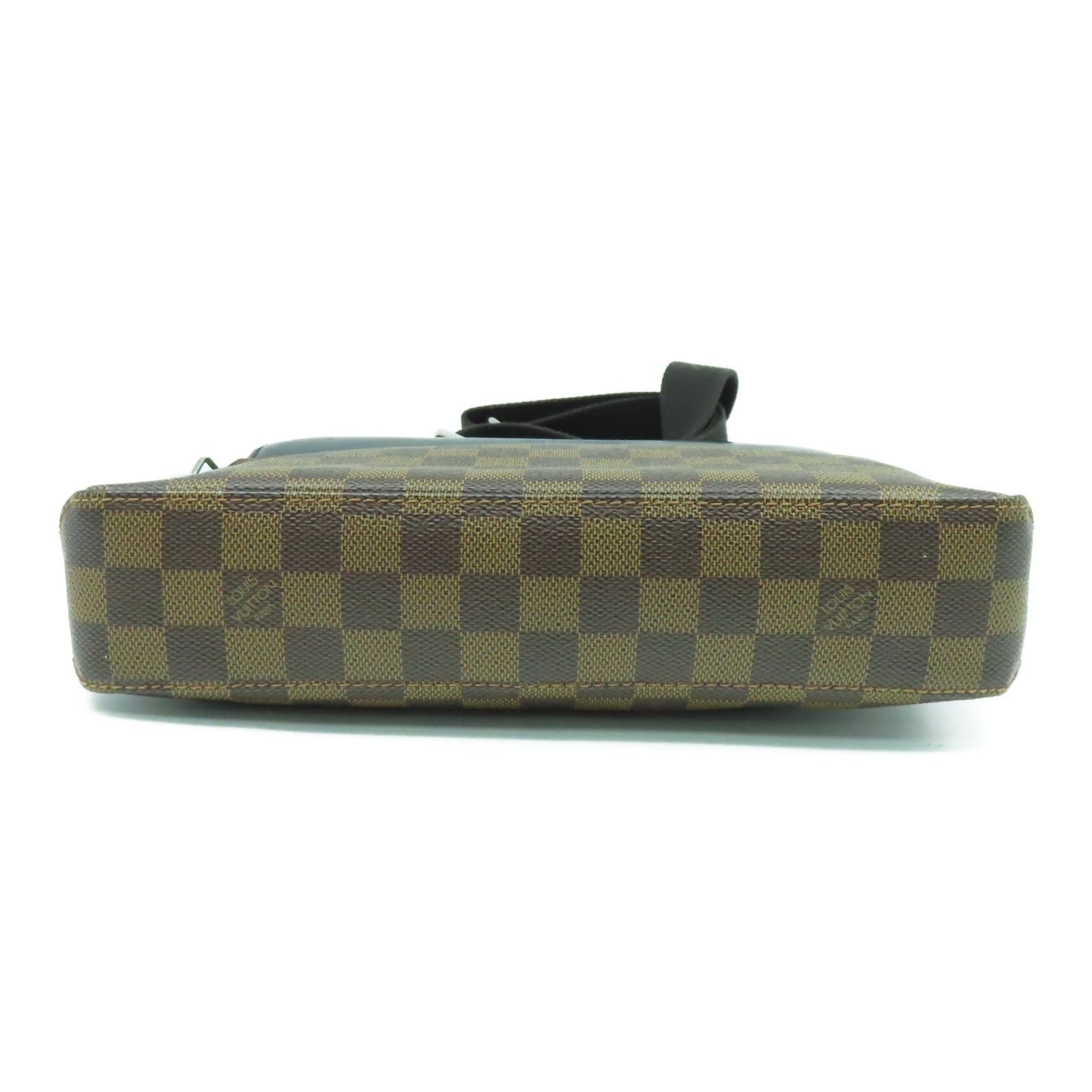 LOUIS VUITTON Damier Ebene Jake Messenger PM銀扣肩背袋啡色
