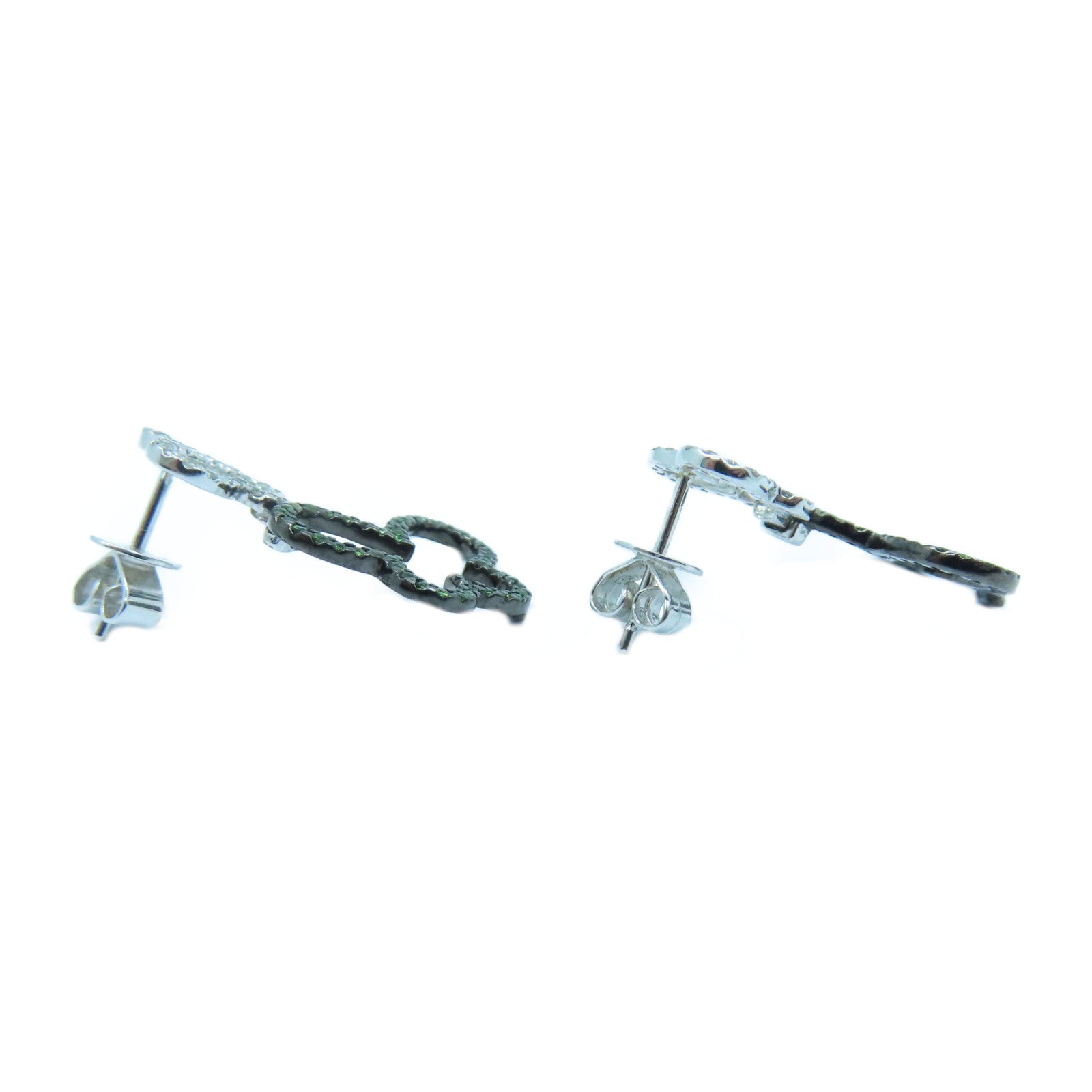 JEWELRY 18K白金Earrings銀扣耳環銀色/綠色