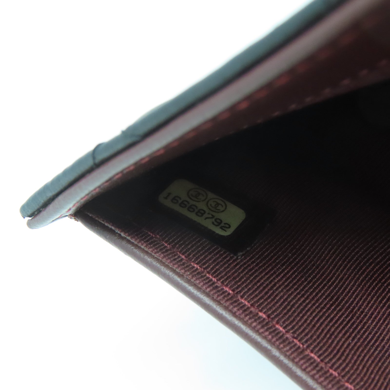 CHANEL 菱格羊皮皮革Round Long Wallet銀扣長錢包黑色