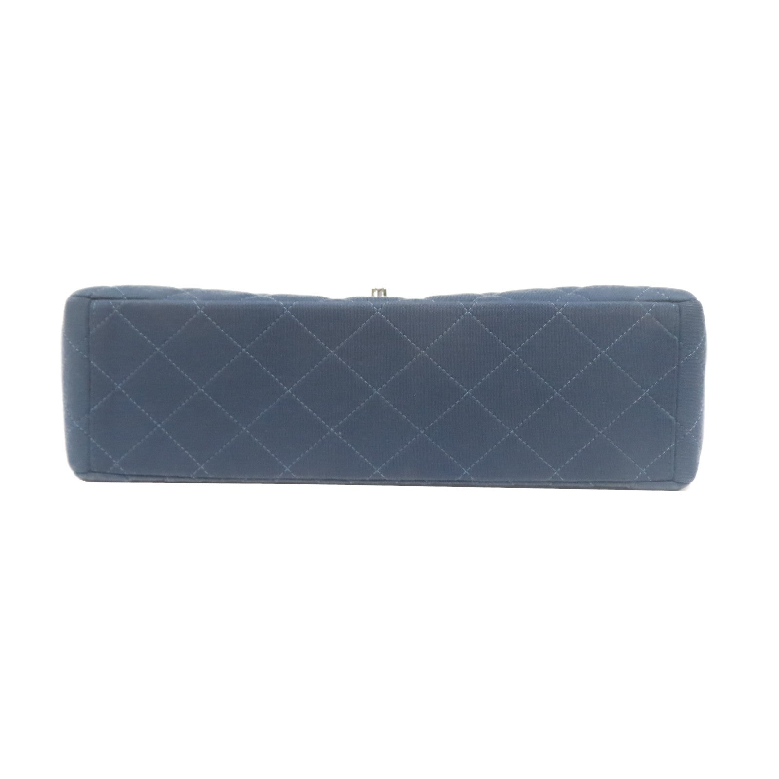 CHANEL 帆布Shoulder Bag銀扣肩背袋藍色