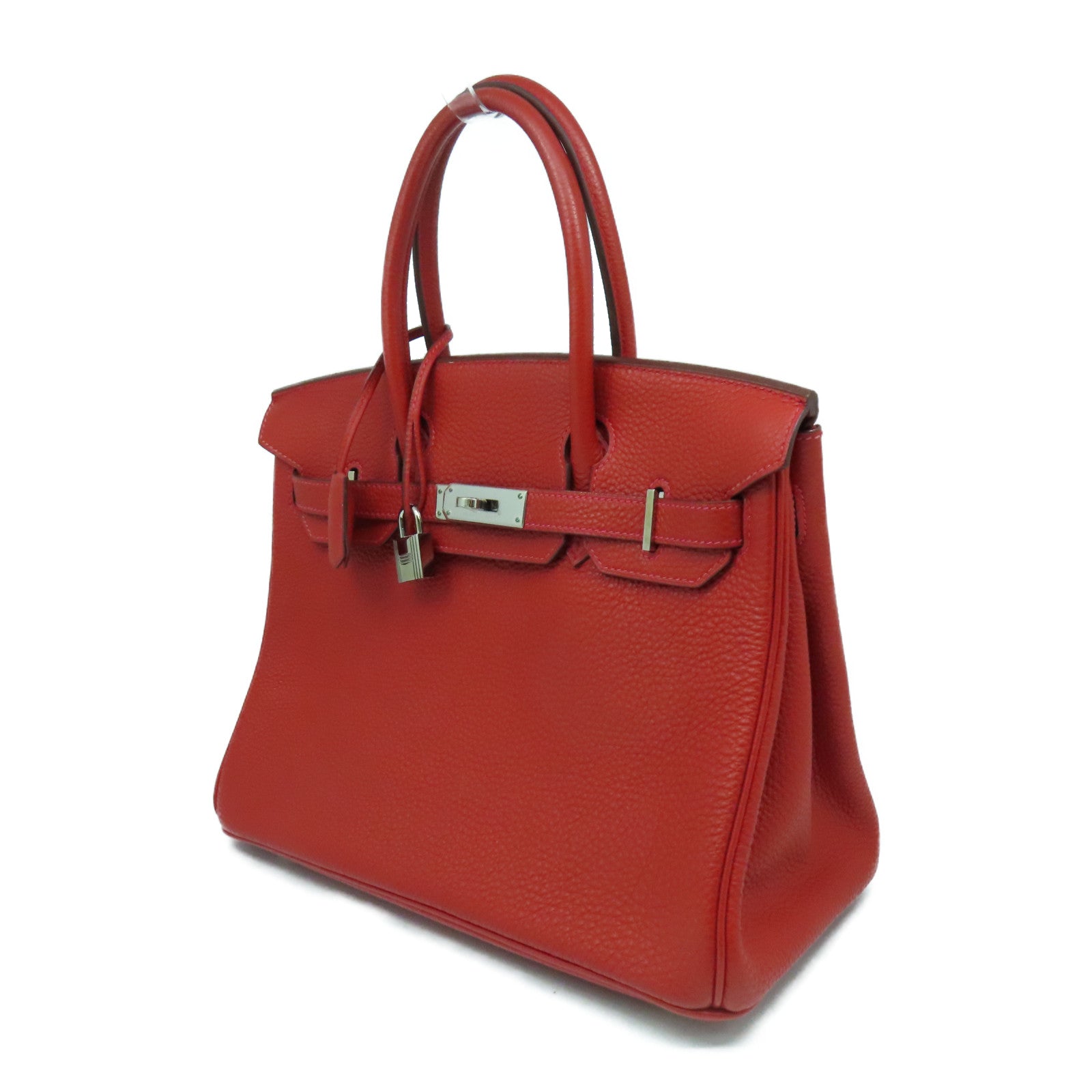 HERMES Togo皮革Birkin 30銀扣手挽袋Rouge Casaque正紅色