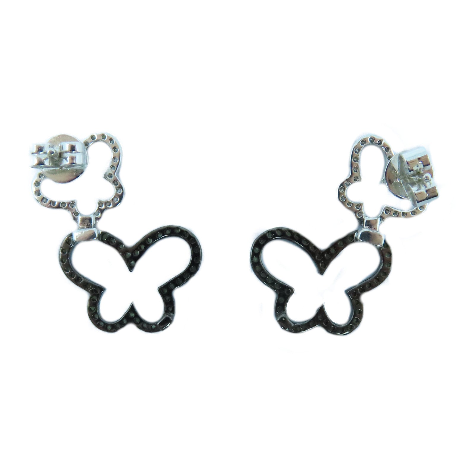 JEWELRY 18K白金Earrings銀扣耳環銀色/綠色