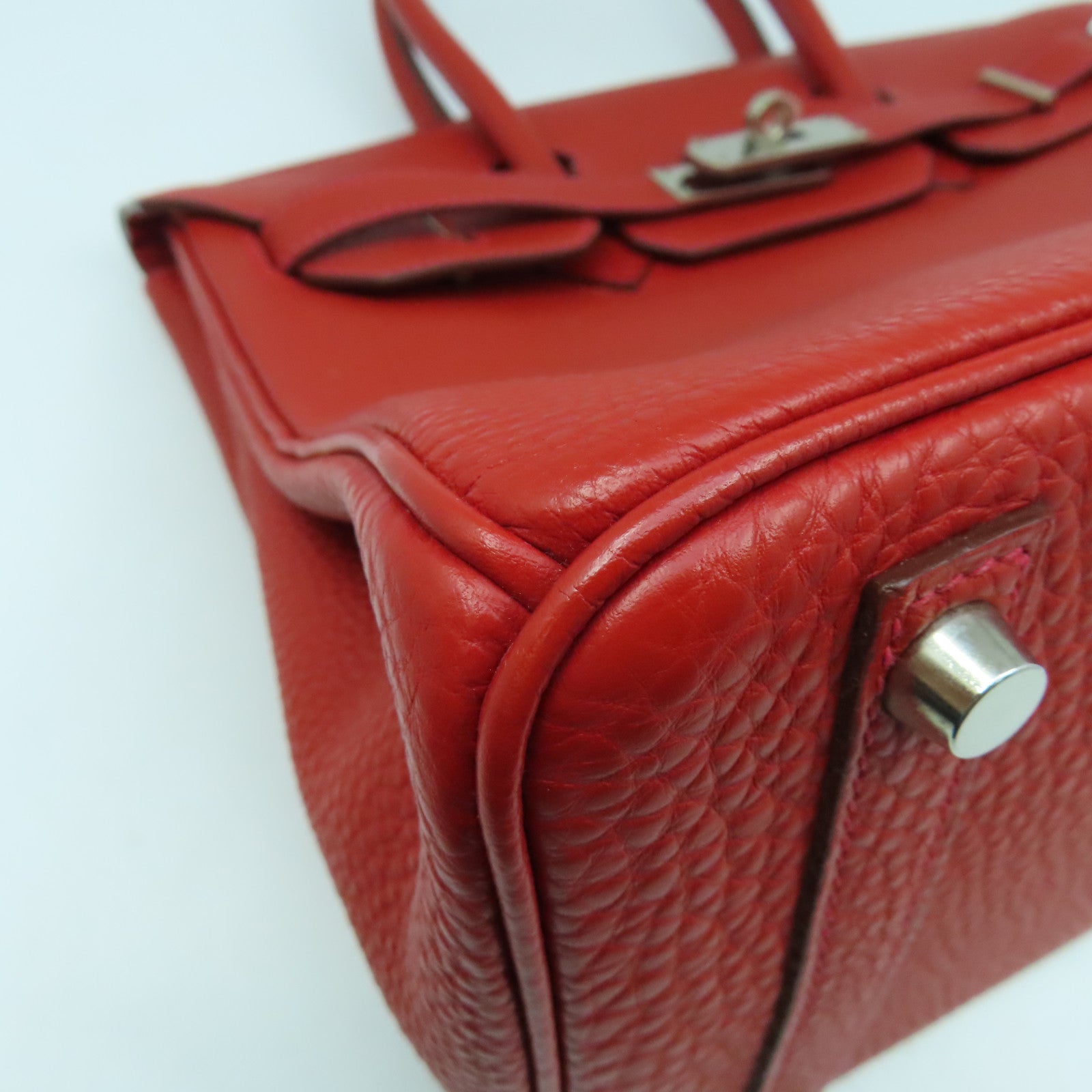 HERMES Togo皮革Birkin 30銀扣手挽袋Rouge Casaque正紅色