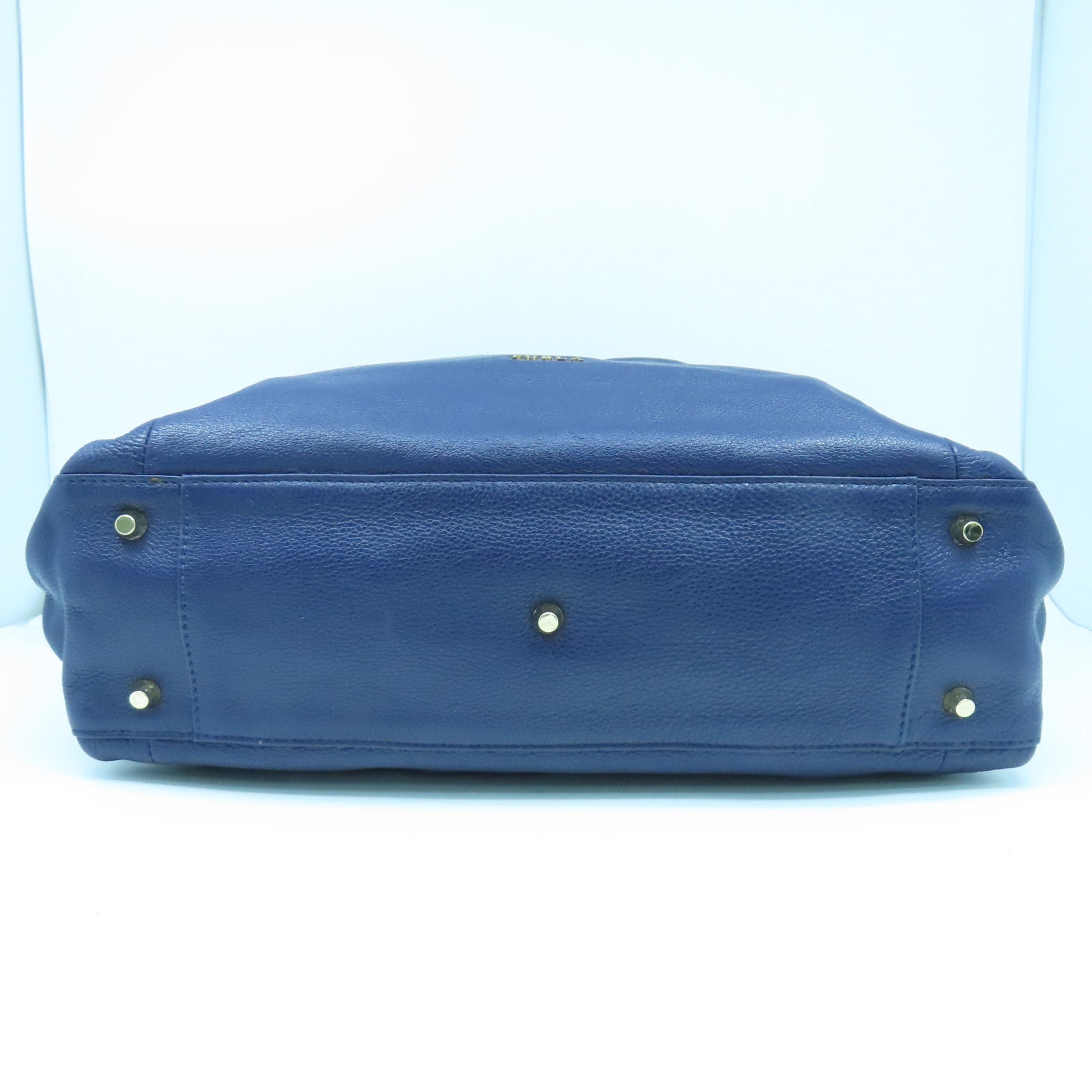 Furla 牛皮皮革2 Way Shoulder Bag金扣手挽肩背兩用袋深藍色/黑色