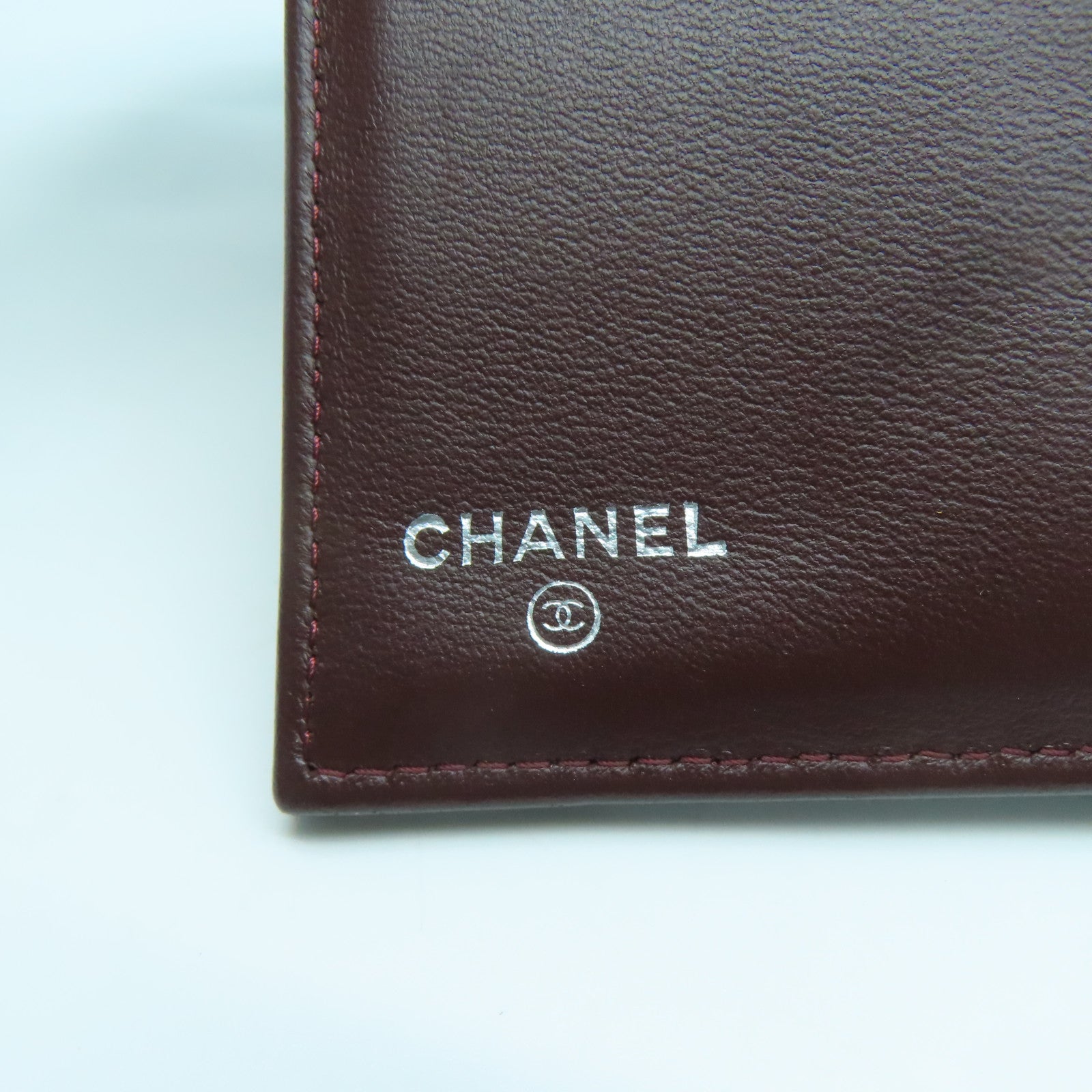 CHANEL 菱格羊皮皮革Round Long Wallet銀扣長錢包黑色