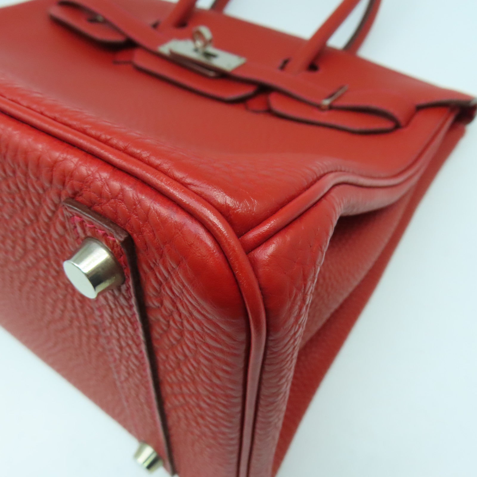 HERMES Togo皮革Birkin 30銀扣手挽袋Rouge Casaque正紅色