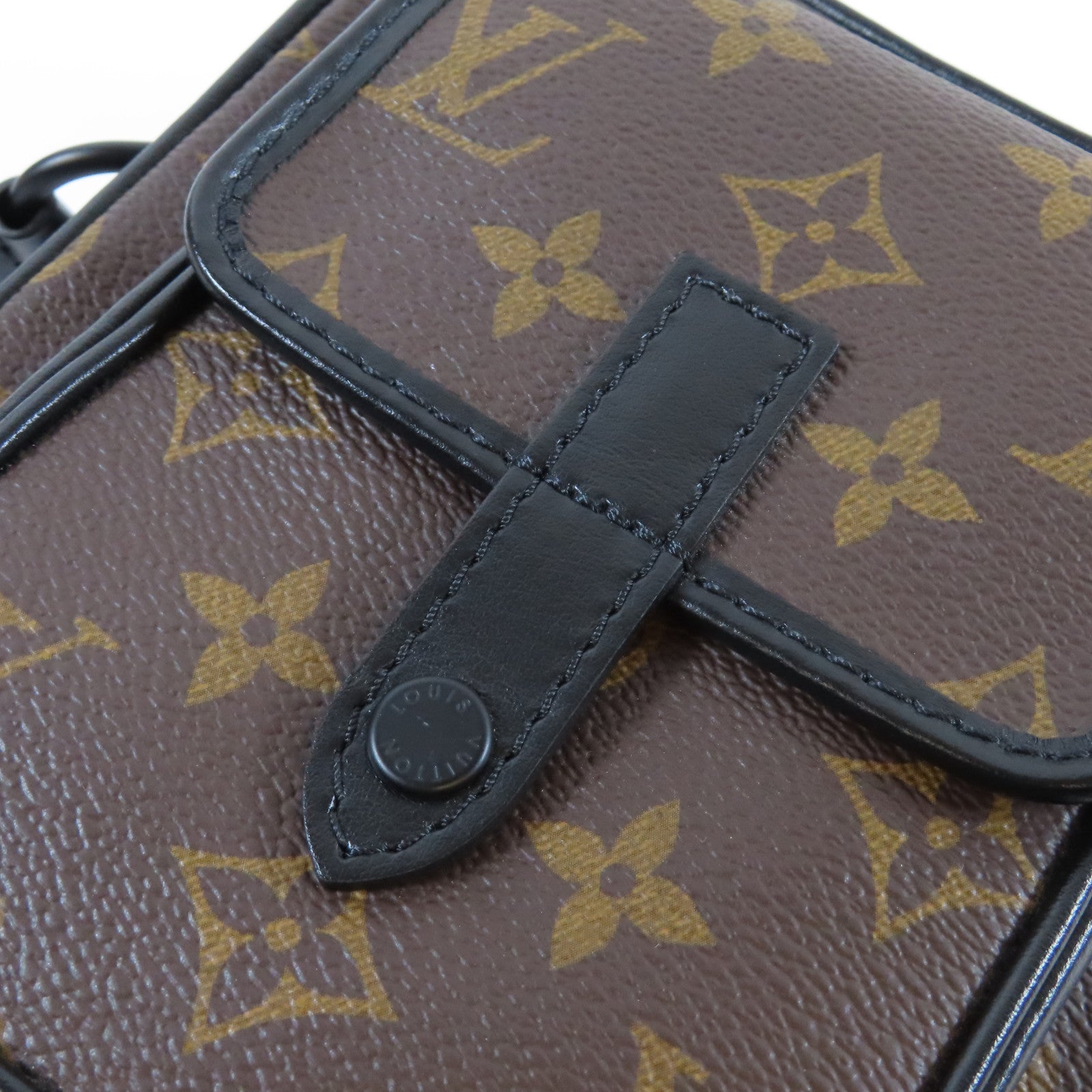 LOUIS VUITTON Monogram Macassar Christopher肩背袋啡色/黑色