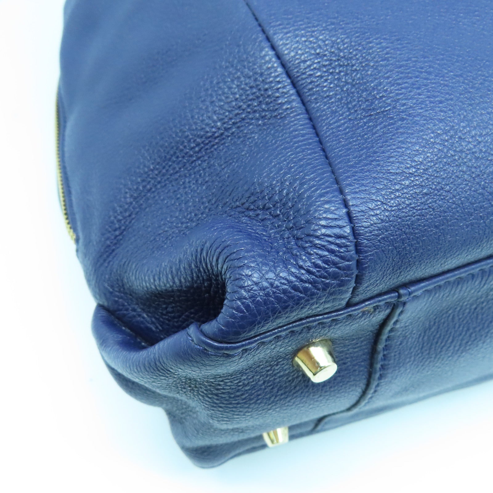 Furla 牛皮皮革2 Way Shoulder Bag金扣手挽肩背兩用袋深藍色/黑色