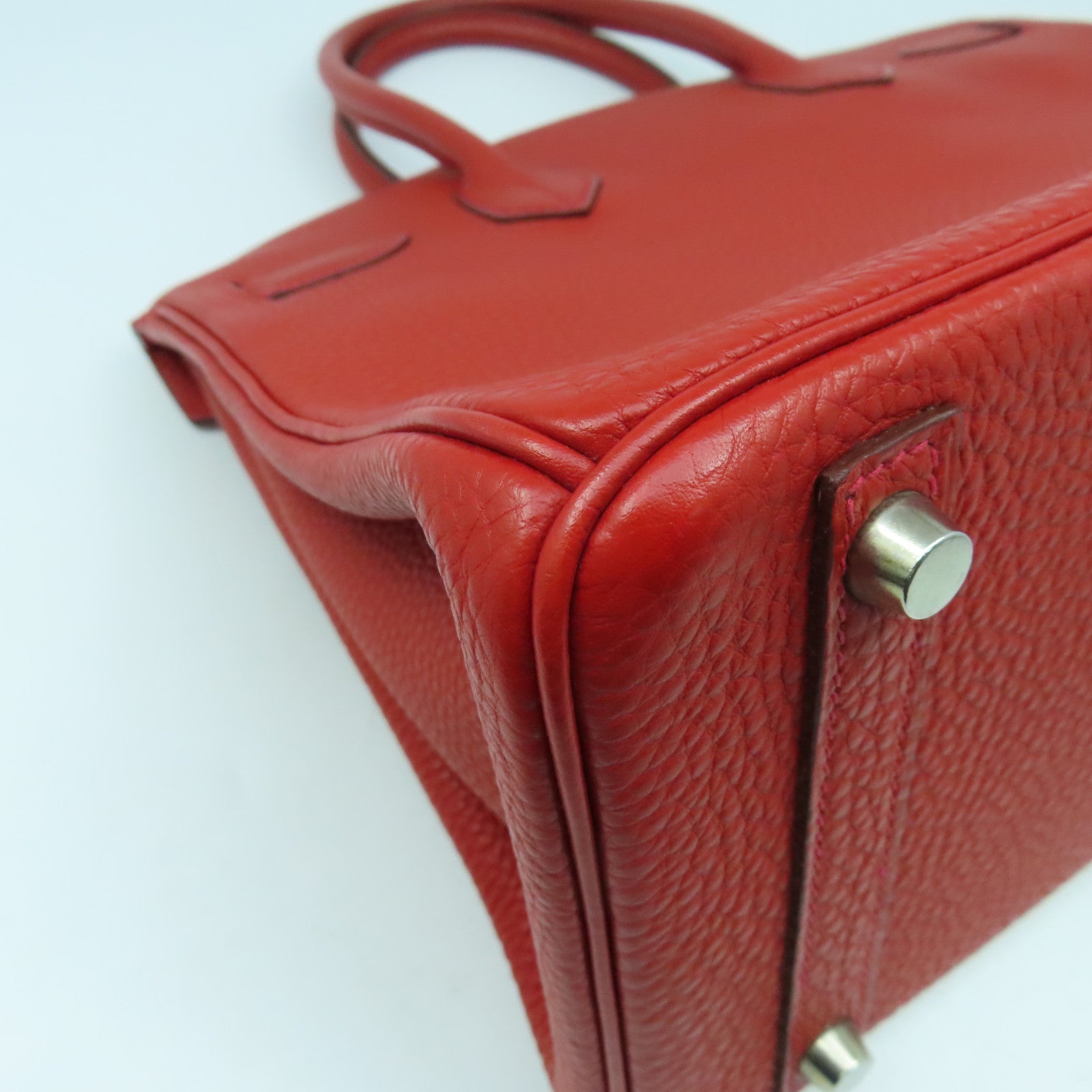 HERMES Togo皮革Birkin 30銀扣手挽袋Rouge Casaque正紅色