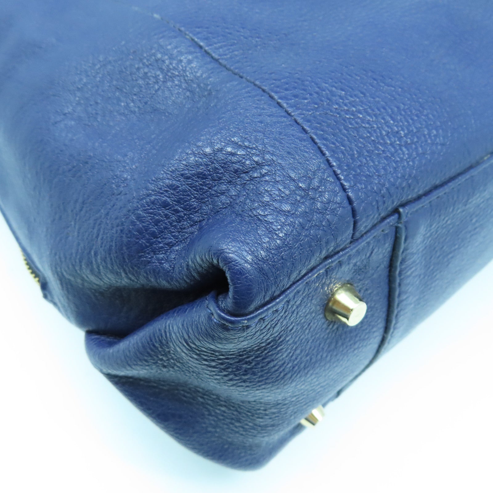 Furla 牛皮皮革2 Way Shoulder Bag金扣手挽肩背兩用袋深藍色/黑色