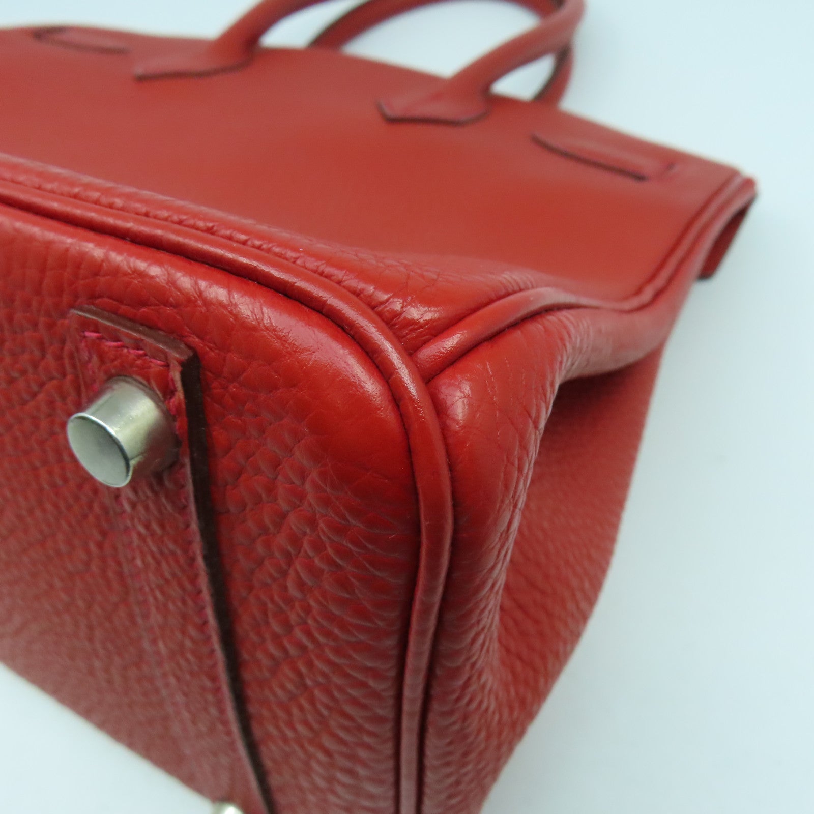 HERMES Togo皮革Birkin 30銀扣手挽袋Rouge Casaque正紅色