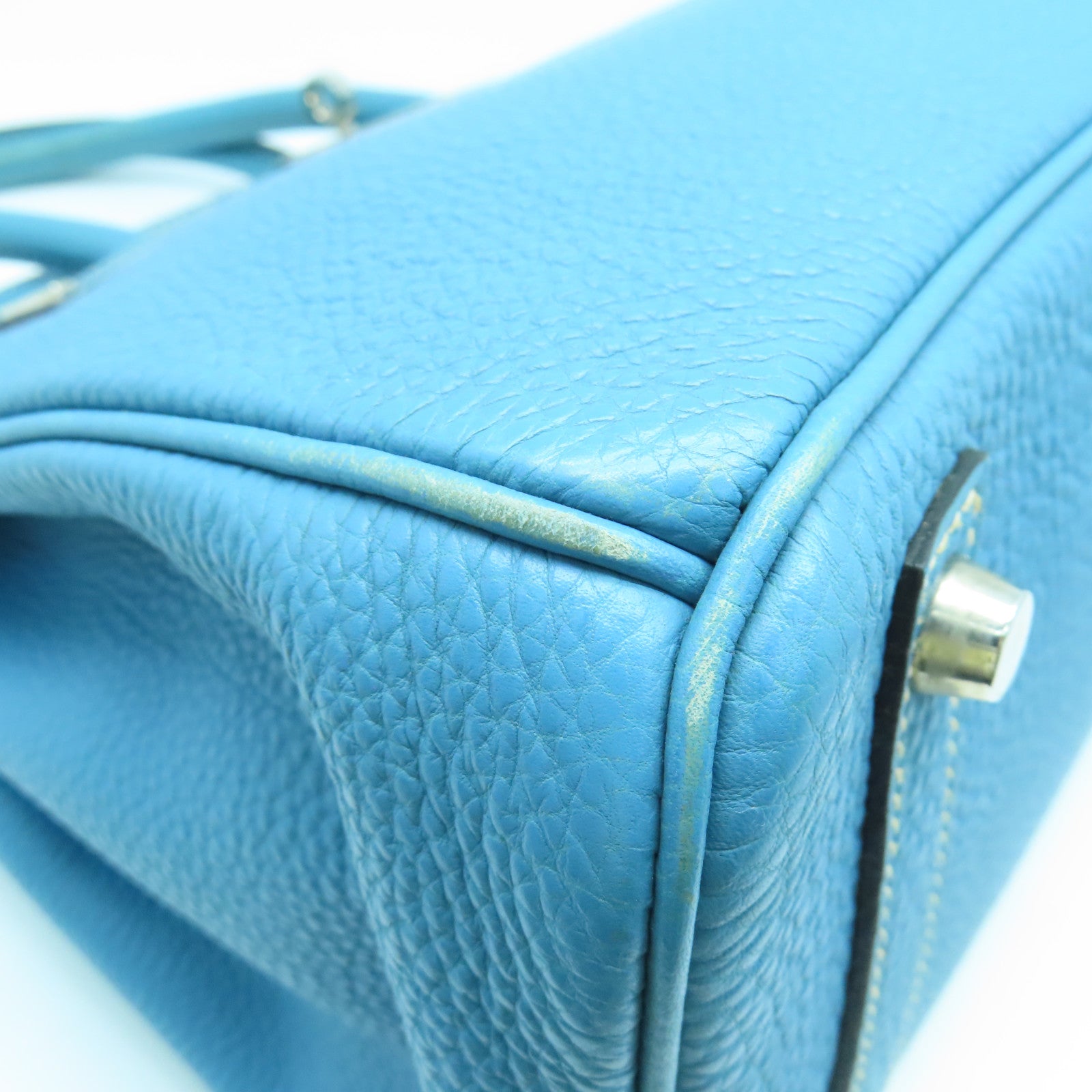 HERMES Togo皮革Birkin 30銀扣手挽袋牛仔藍