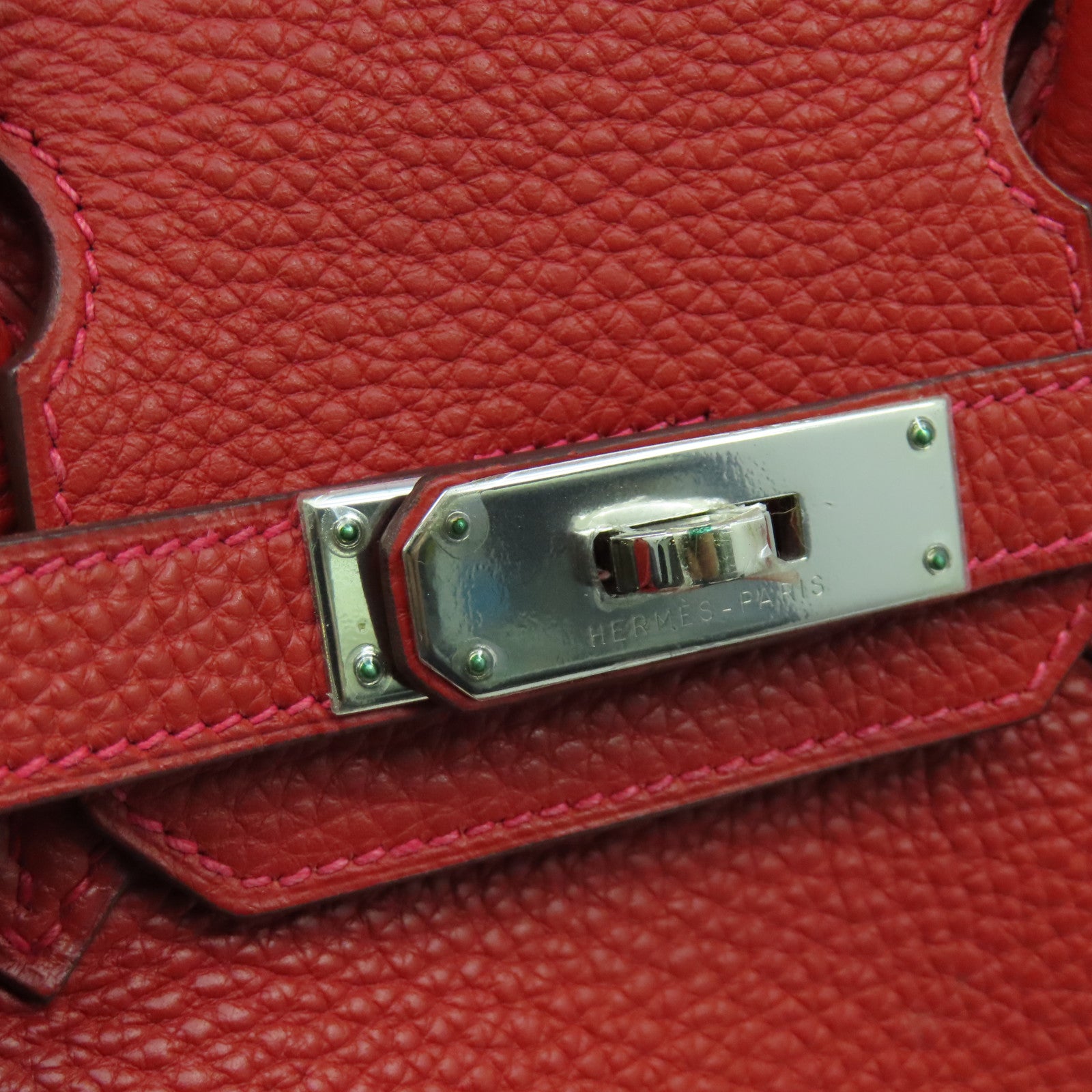 HERMES Togo皮革Birkin 30銀扣手挽袋Rouge Casaque正紅色