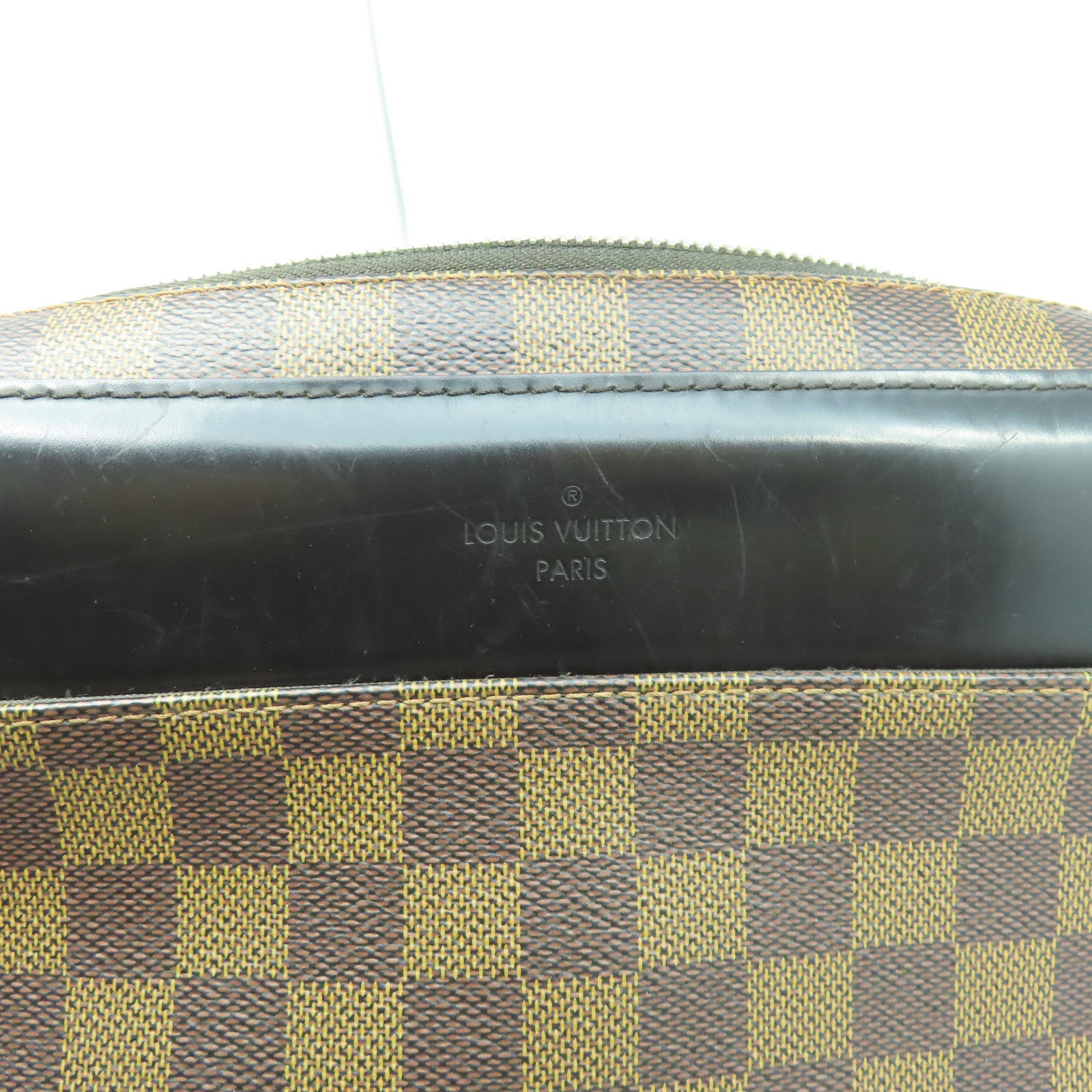 LOUIS VUITTON Damier Ebene Jake Messenger PM銀扣肩背袋啡色