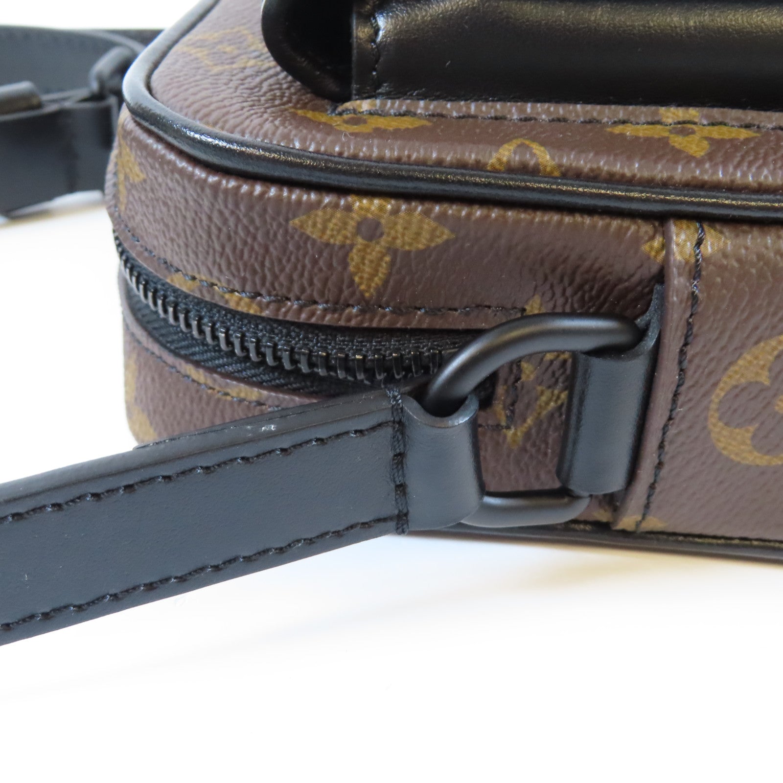 LOUIS VUITTON Monogram Macassar Christopher肩背袋啡色/黑色