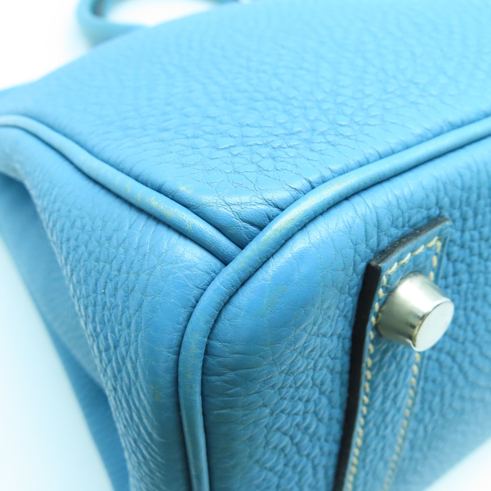 HERMES Togo皮革Birkin 30銀扣手挽袋牛仔藍