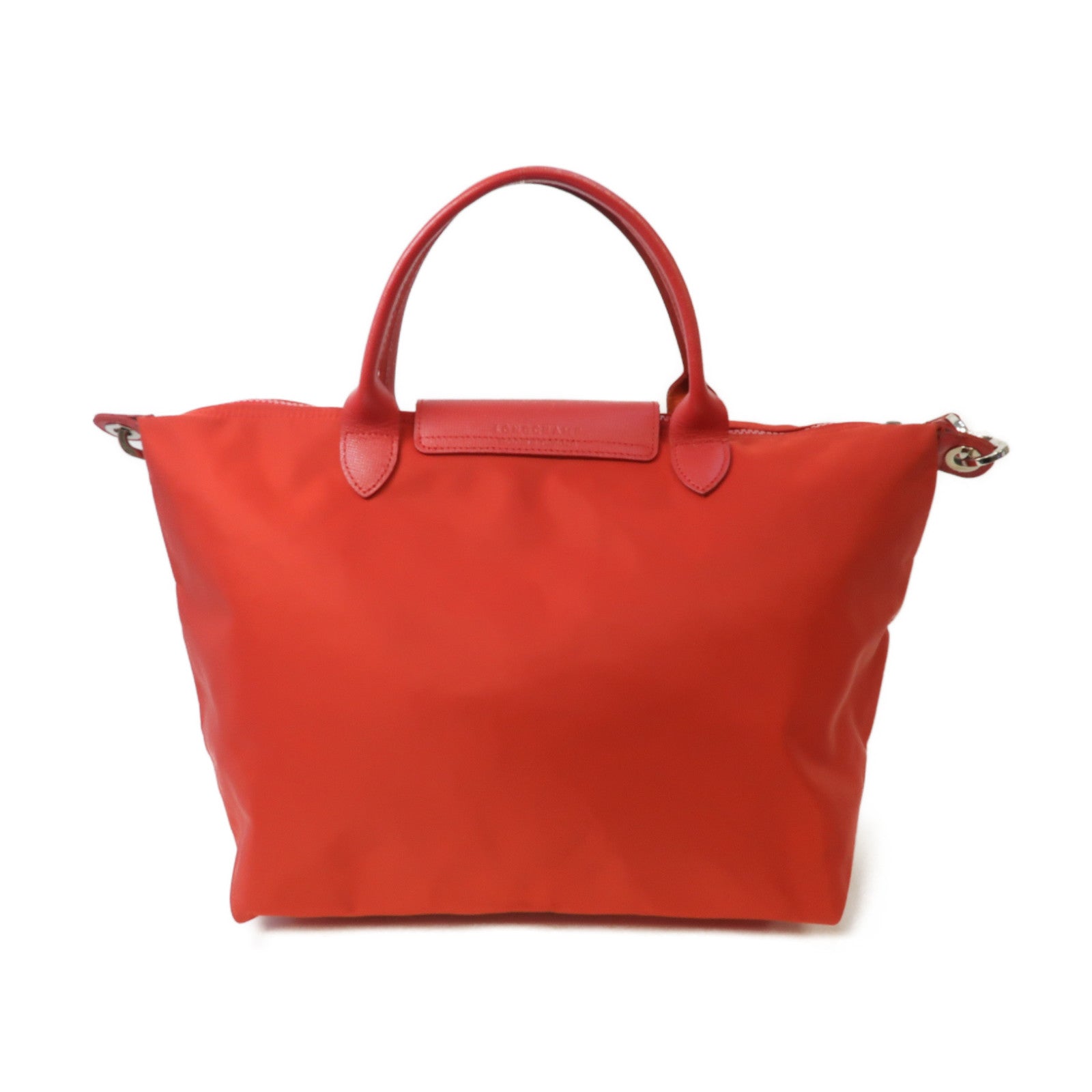 Longchamp 尼龍2way Shoulder Bag銀扣手挽肩背兩用袋紅色