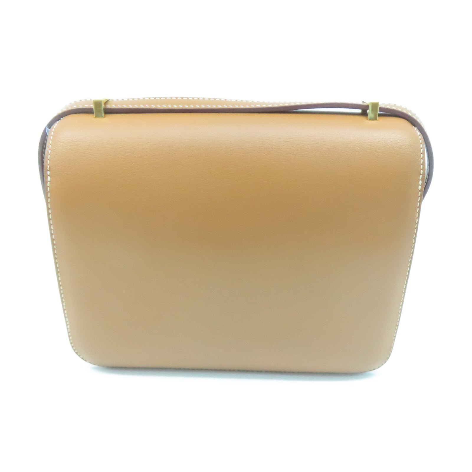 HERMES Swift Leather Constance Mini Gold Buckle Handle Shoulder Bag Brown