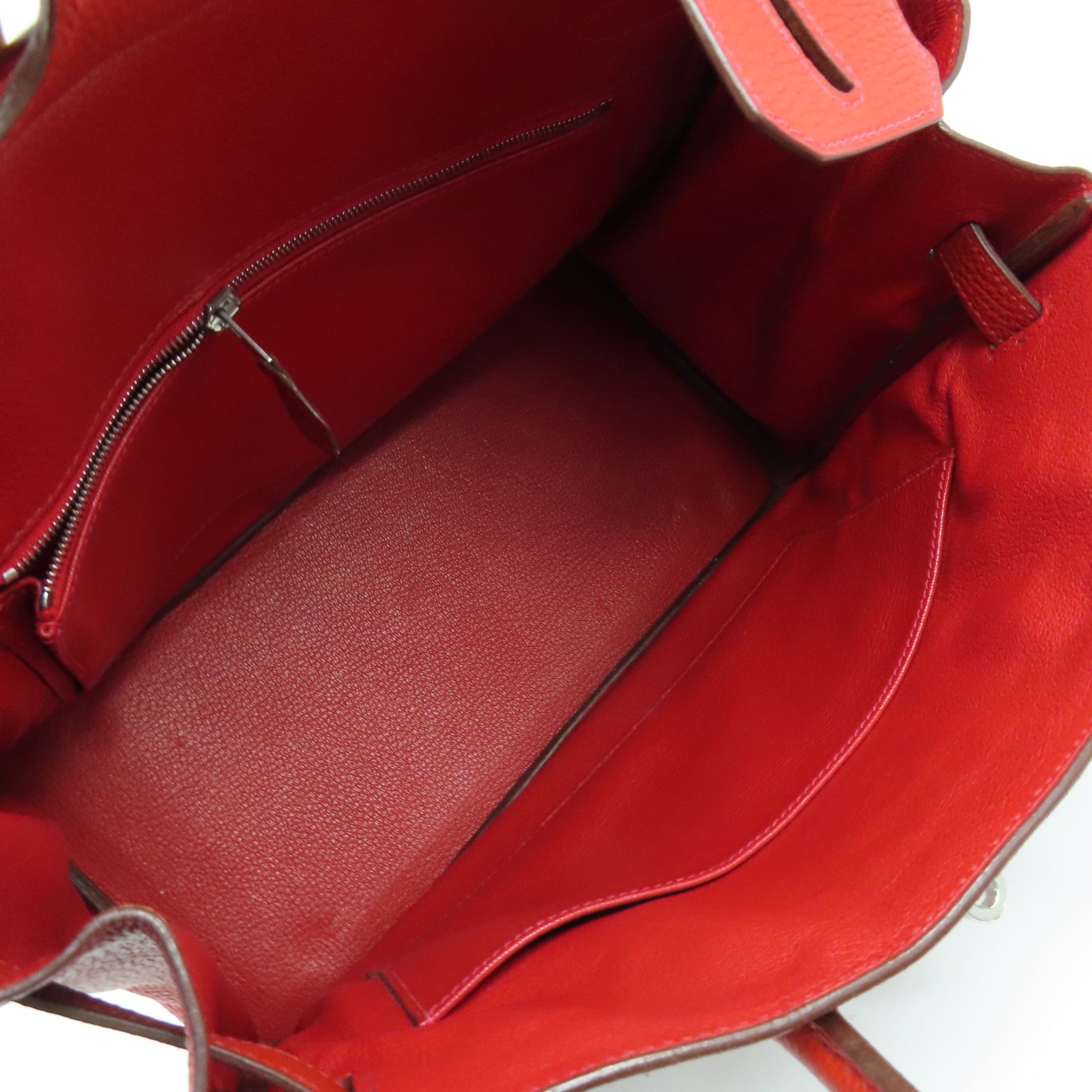 HERMES Togo皮革Birkin 30銀扣手挽袋Rouge Casaque正紅色