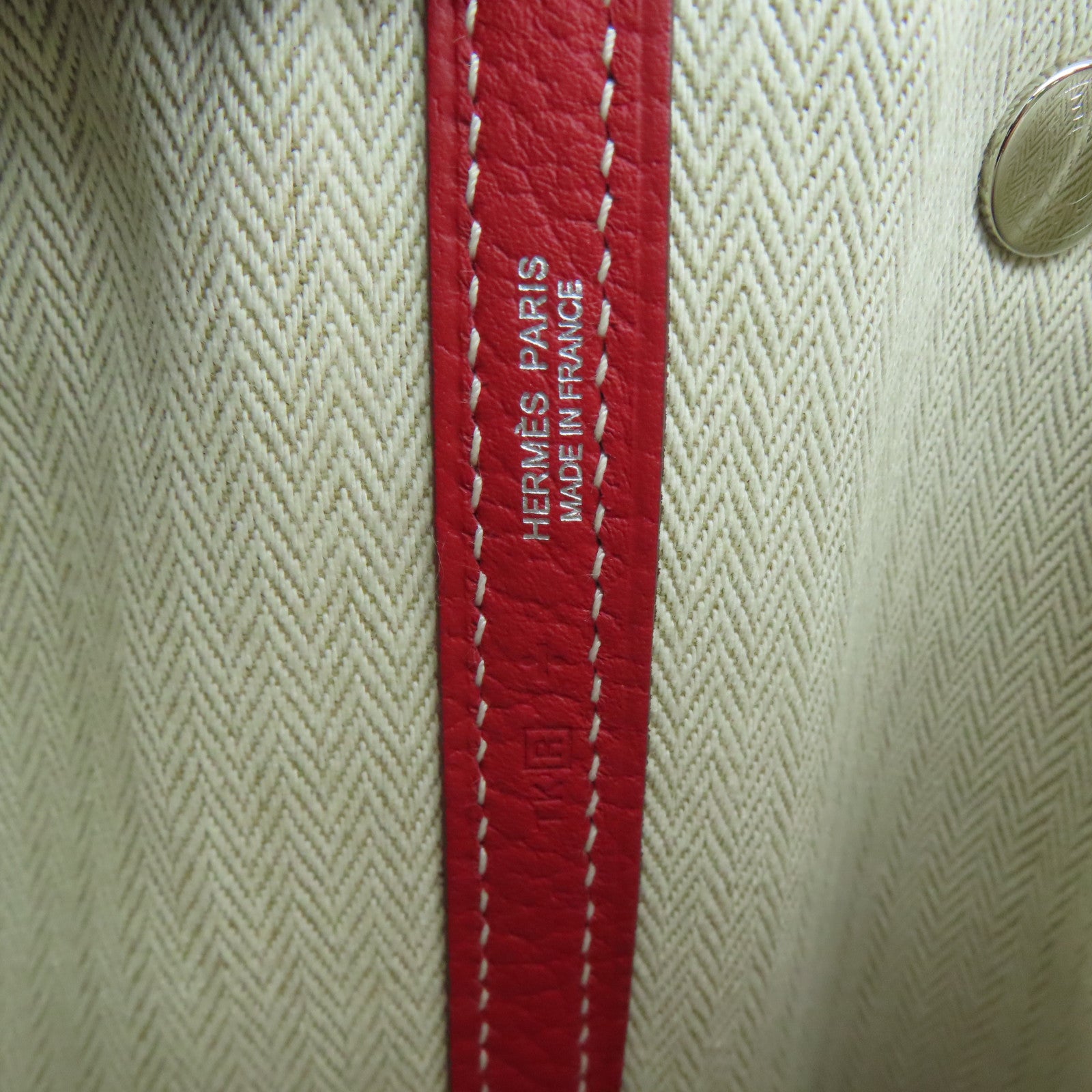 HERMES Country Leather Garden Party PM Silver Buckle Handle Bag Red