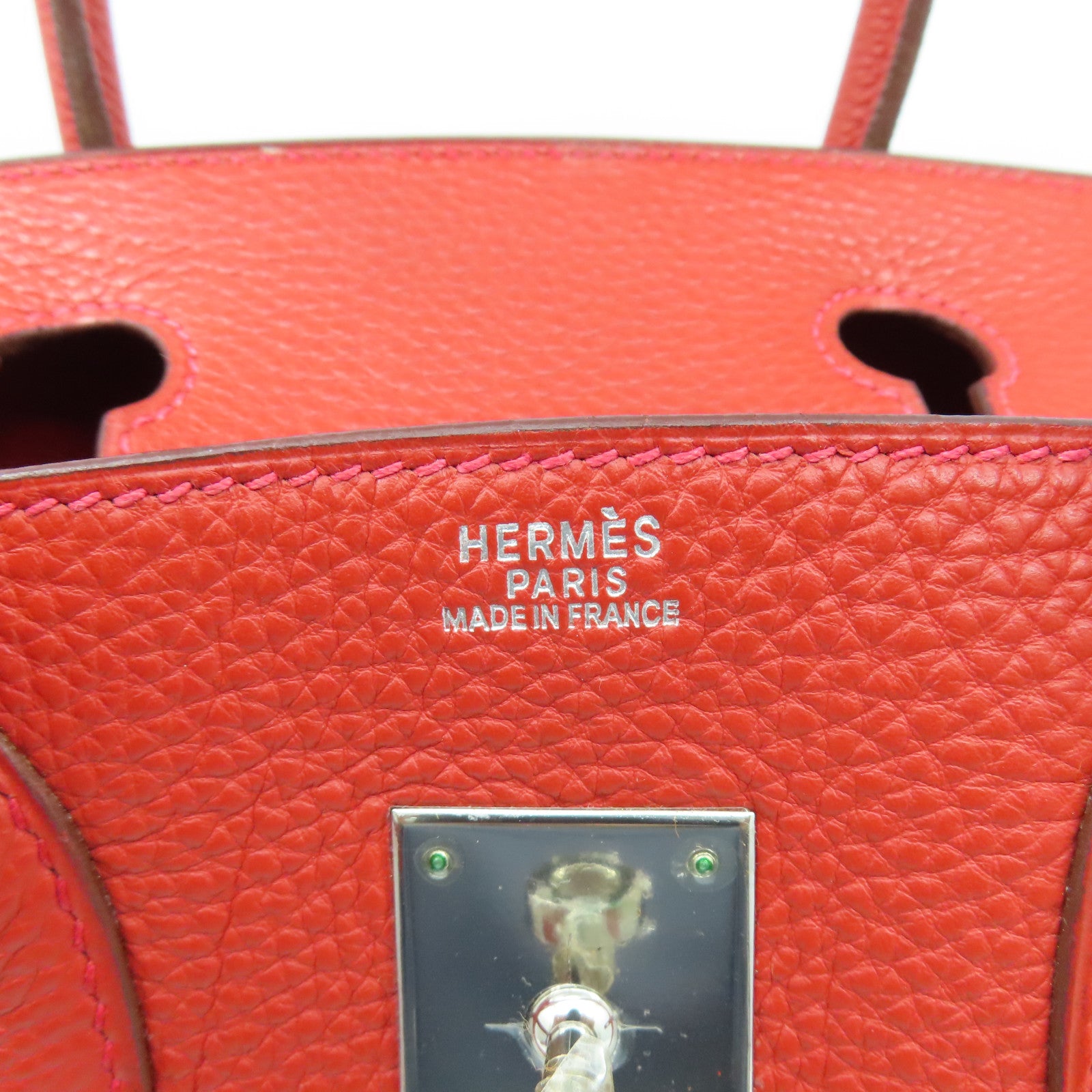 HERMES Togo皮革Birkin 30銀扣手挽袋Rouge Casaque正紅色