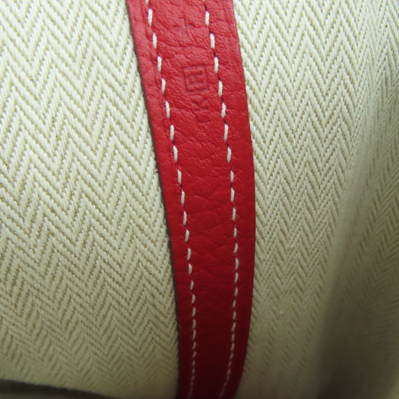 HERMES Country Leather Garden Party PM Silver Buckle Handle Bag Red