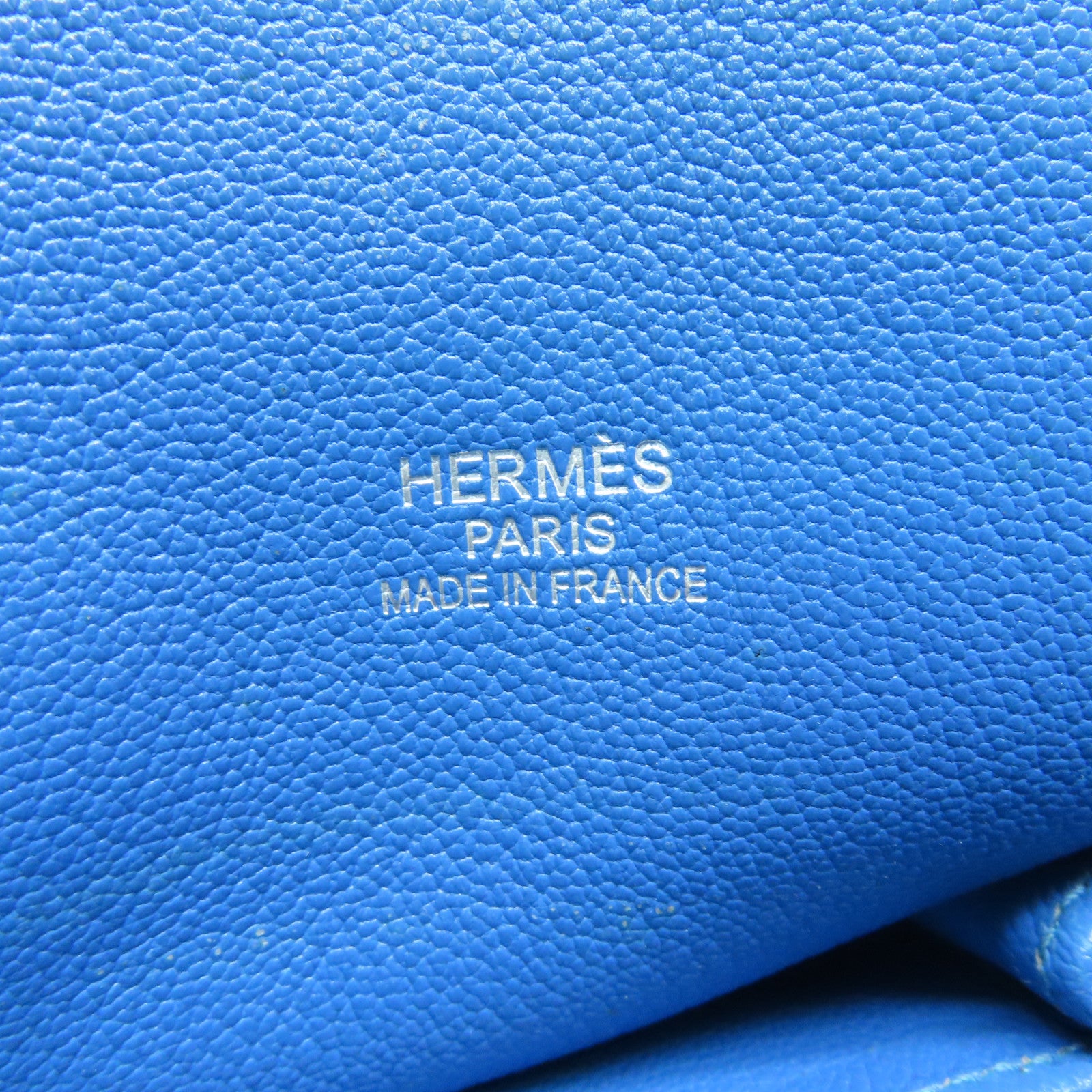 HERMES 【激減優惠】Clemence皮革Jypsiere GM銀扣肩背袋Bleu Hydra藍色