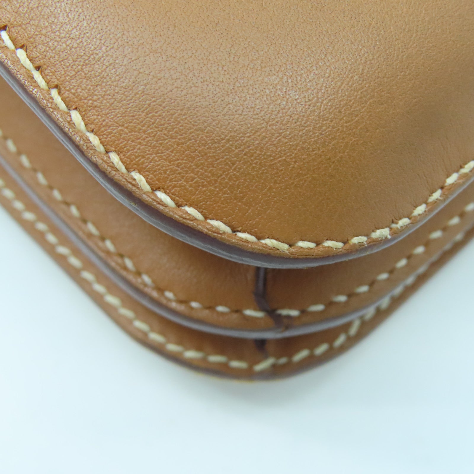 HERMES Swift Leather Constance Mini Gold Buckle Handle Shoulder Bag Brown