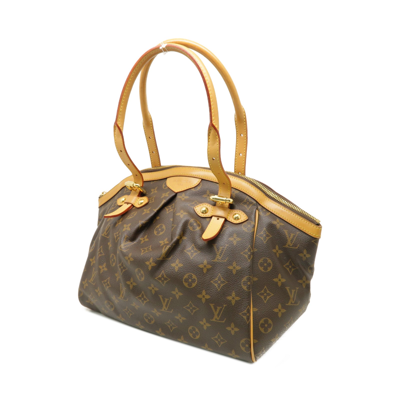 LOUIS VUITTON Monogram Tivoli GM金扣肩背袋棕色