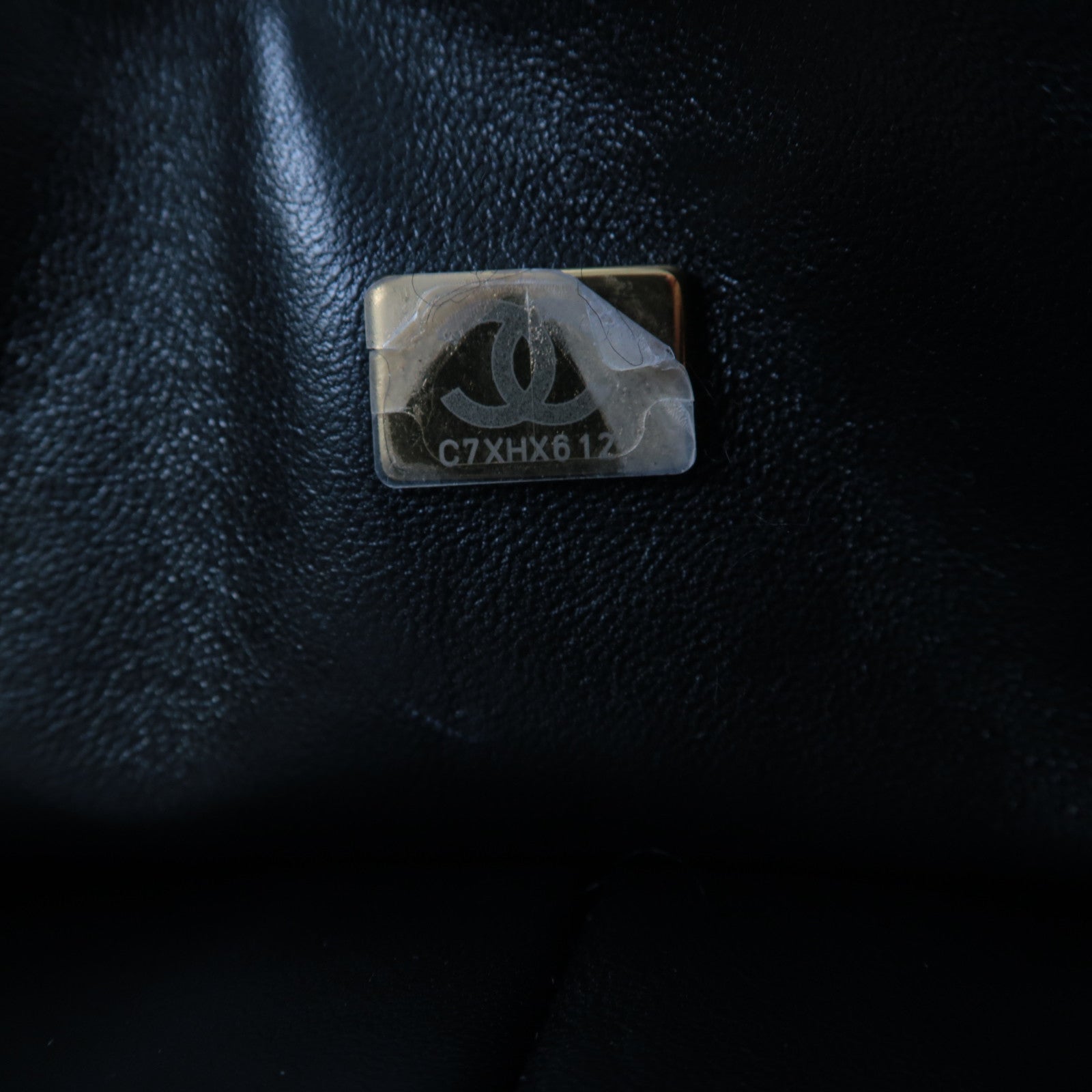 CHANEL 棉質Chain Shoulder金扣鏈帶肩背袋黑色