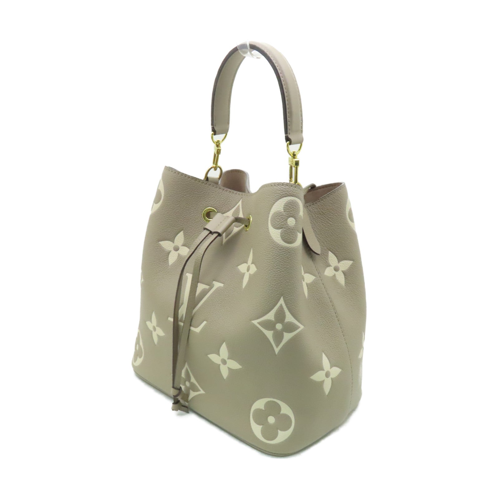 LOUIS VUITTON Monogram Empreinte NeoNoe金扣手挽肩背兩用袋米色