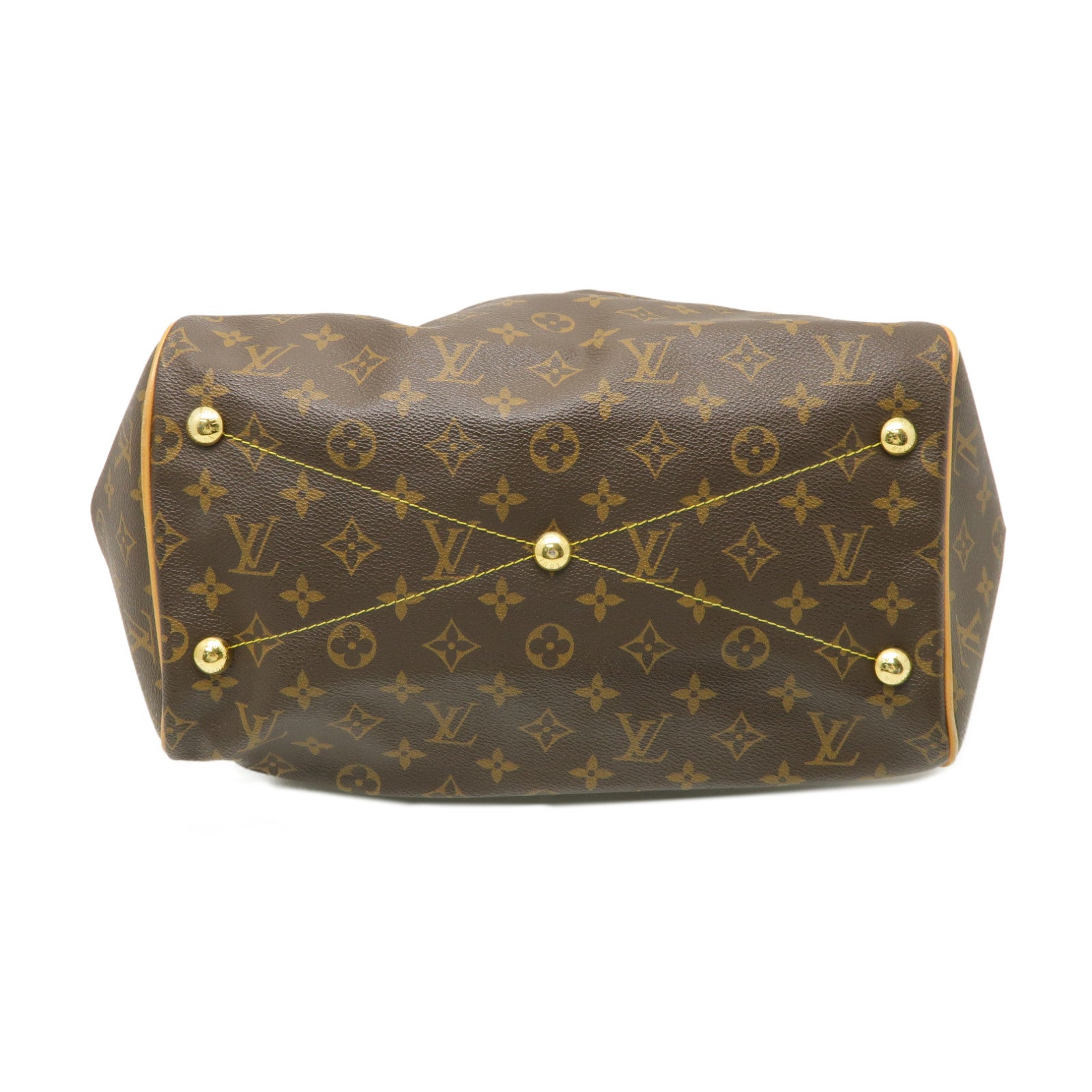 LOUIS VUITTON Monogram Tivoli GM金扣肩背袋棕色