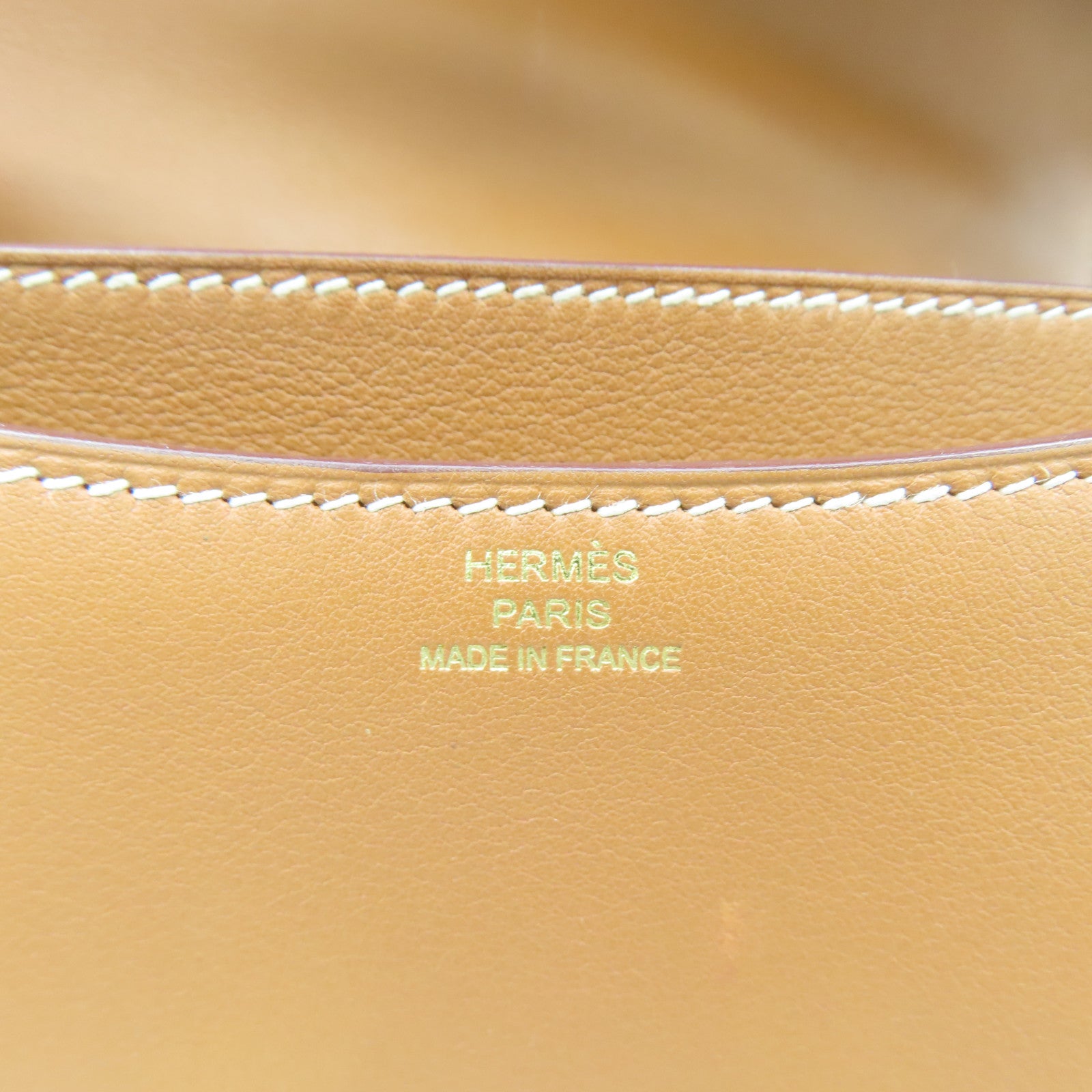 HERMES Swift Leather Constance Mini Gold Buckle Handle Shoulder Bag Brown