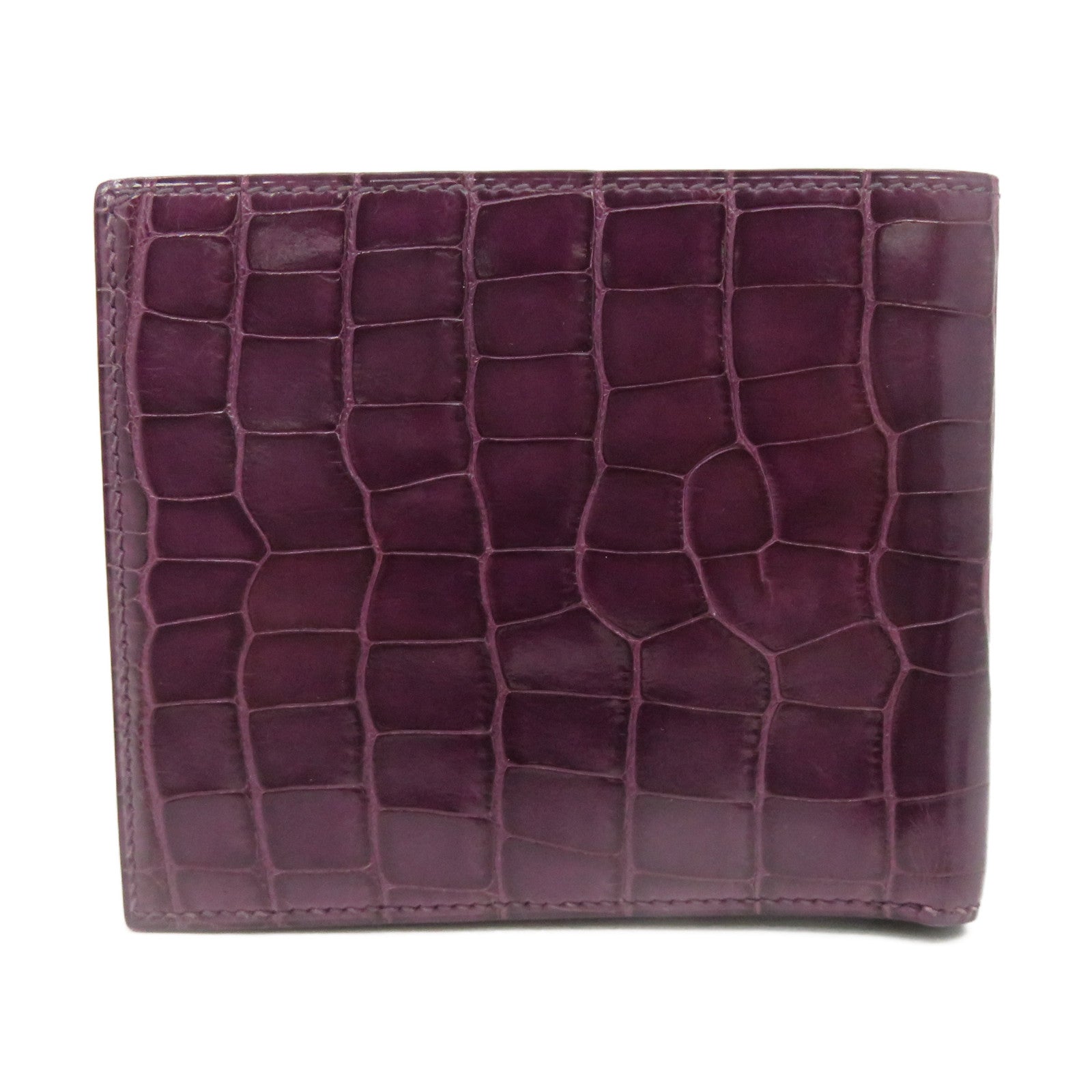 HERMES Croco Niloticus Leather MC2 Wallet Short Wallet 9G Purple