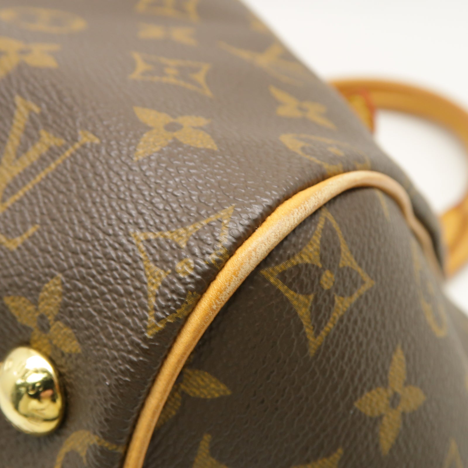 LOUIS VUITTON Monogram Tivoli GM金扣肩背袋棕色