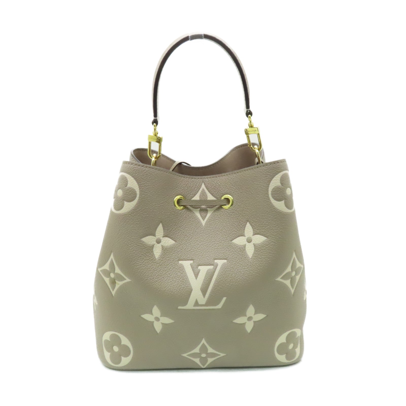LOUIS VUITTON Monogram Empreinte NeoNoe金扣手挽肩背兩用袋米色