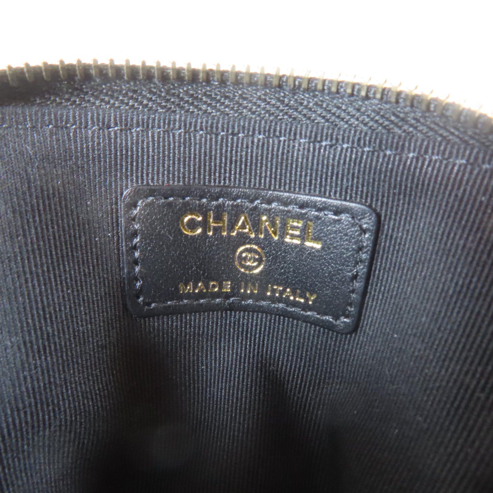 CHANEL 菱格Caviar皮革Coin Case銀扣零錢包黑色