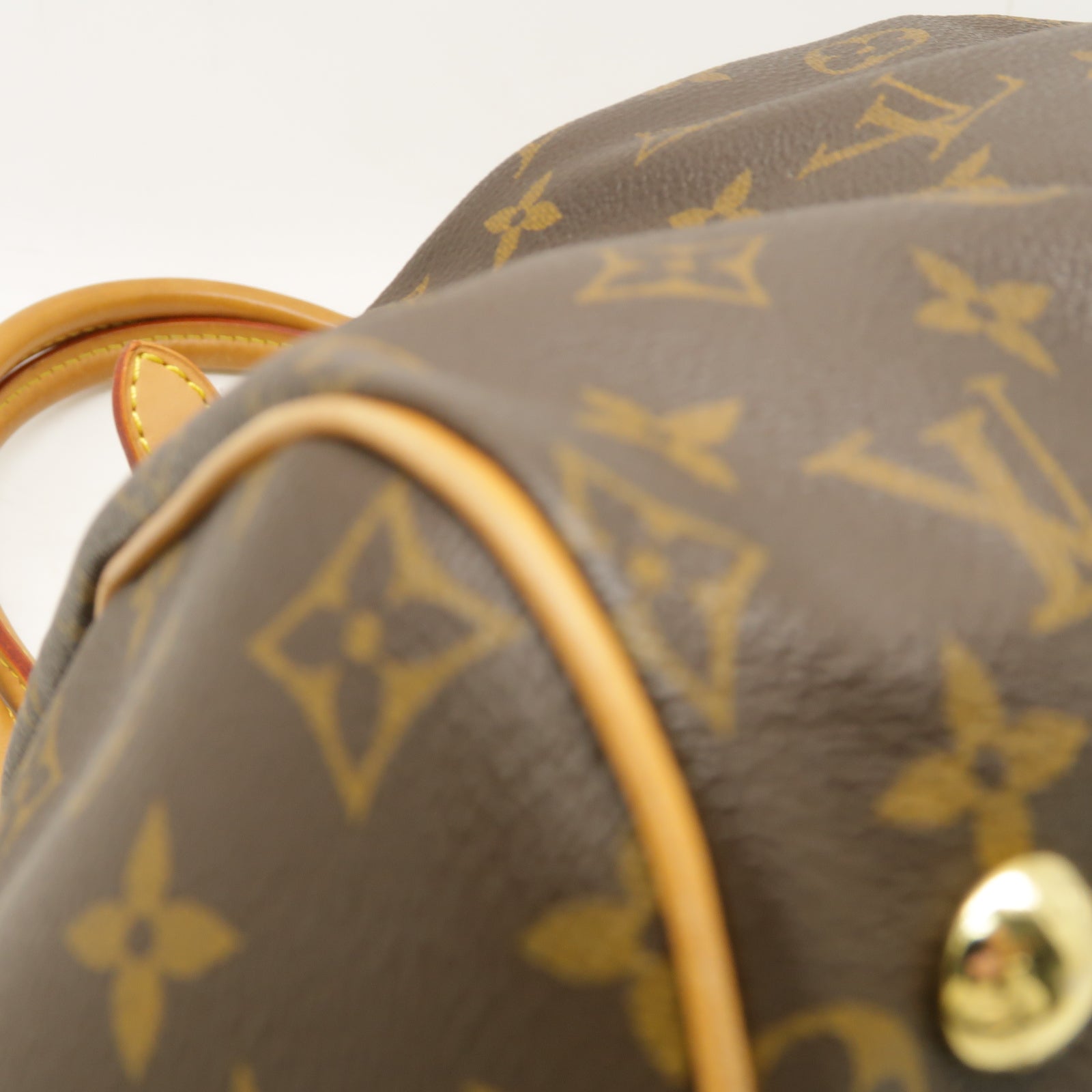 LOUIS VUITTON Monogram Tivoli GM金扣肩背袋棕色