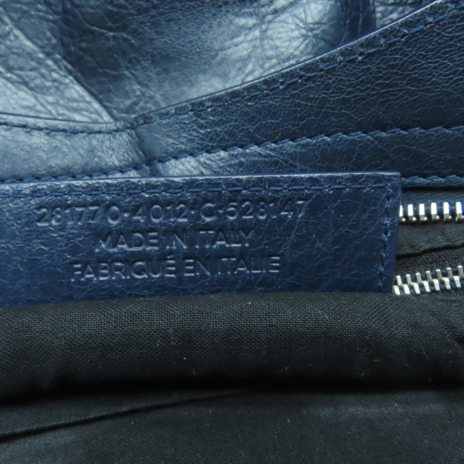 BALENCIAGA 牛皮皮革Giant City銀扣手挽肩背兩用袋藍色