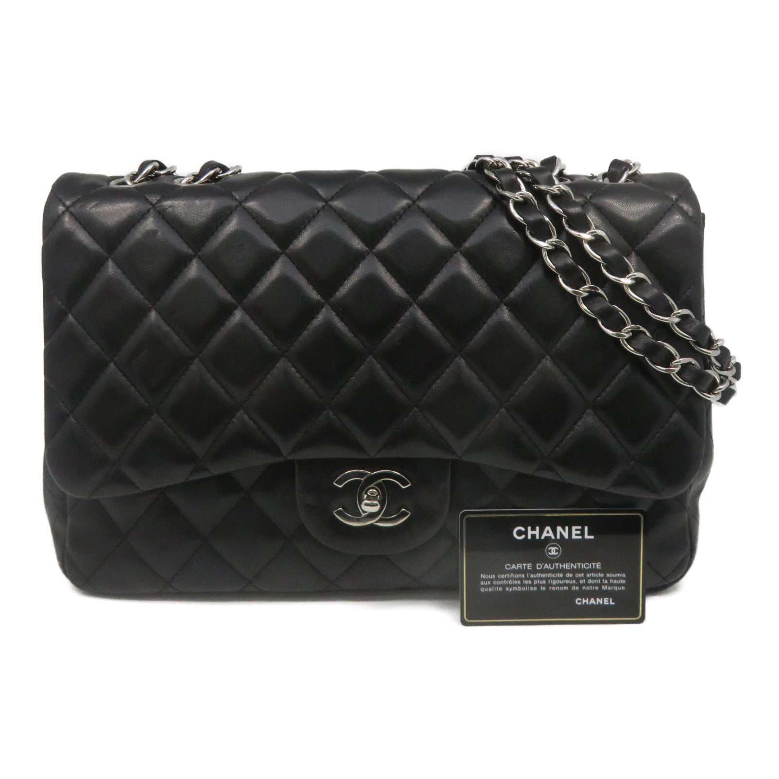 CHANEL [Sharp Reduction Offer] Lingge Sheepskin Leather Chain Shoulder Silver Buckle Shoulder Bag Black
