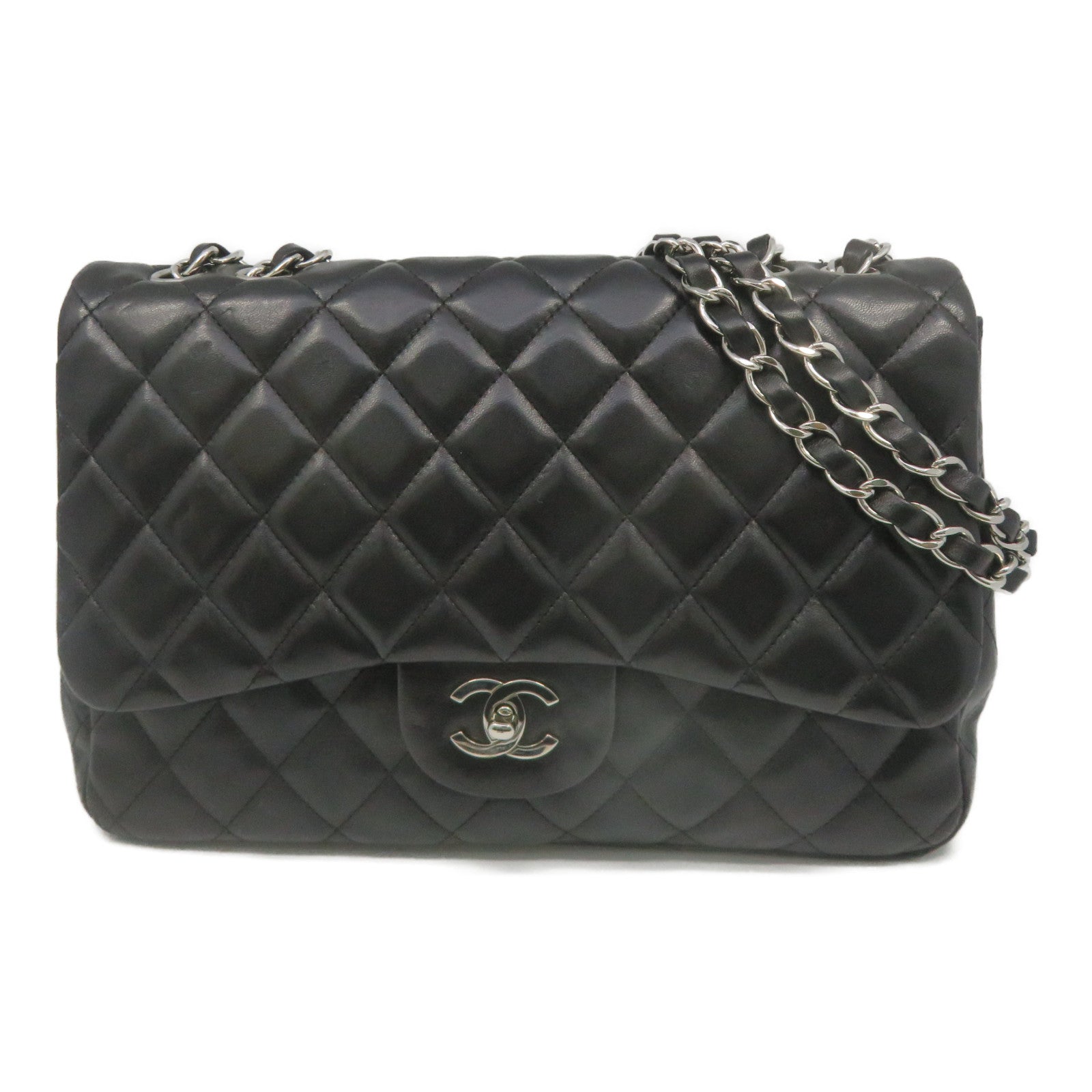 CHANEL [Sharp Reduction Offer] Lingge Sheepskin Leather Chain Shoulder Silver Buckle Shoulder Bag Black
