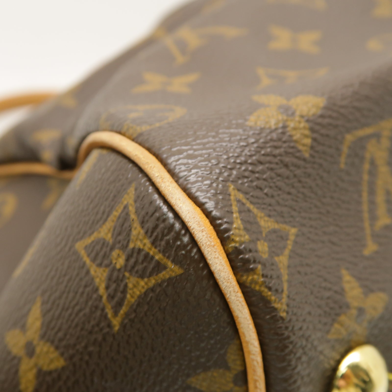 LOUIS VUITTON Monogram Tivoli GM金扣肩背袋棕色