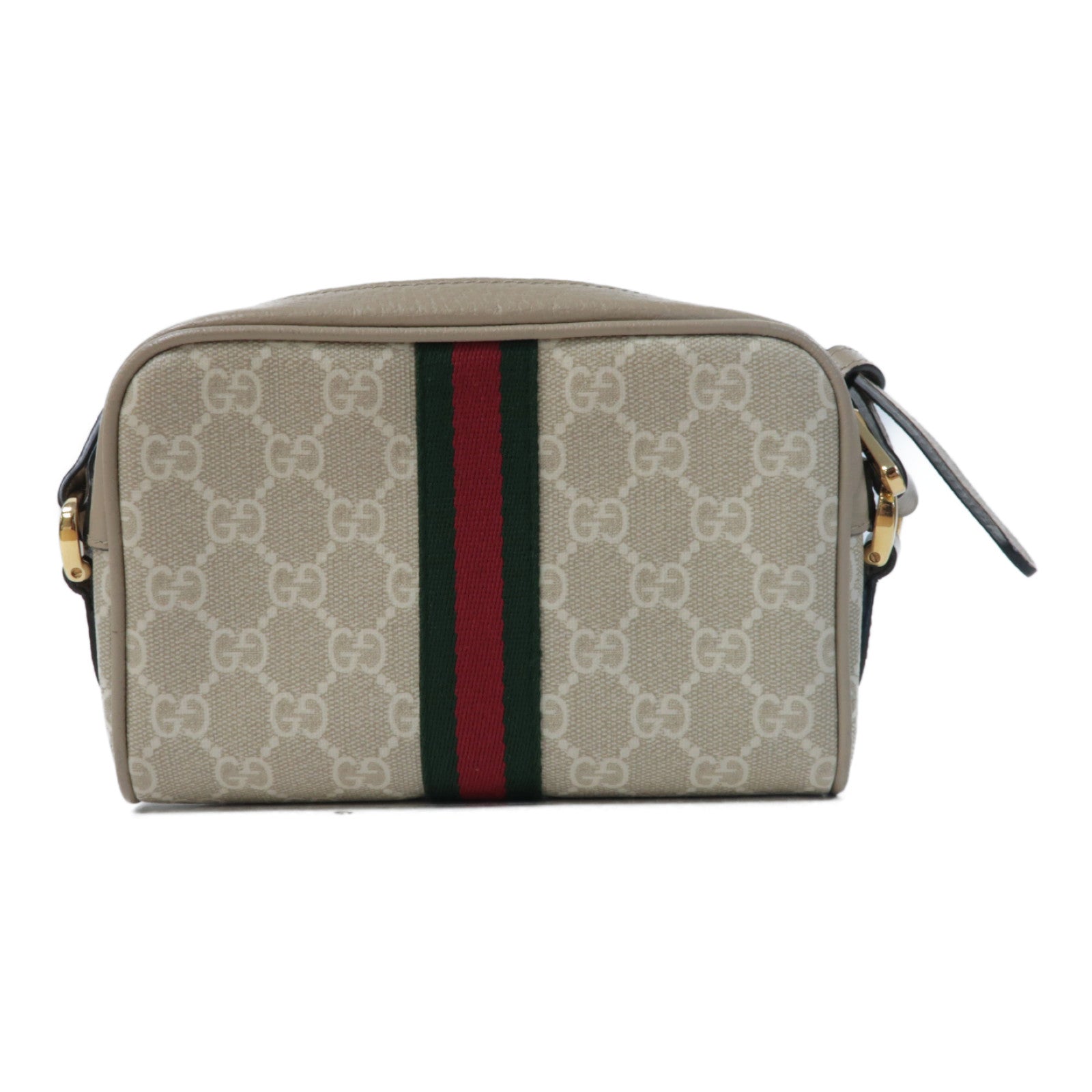 GUCCI 塗層帆布Ophidia GG Supreme Mini Bag金扣肩背袋米色