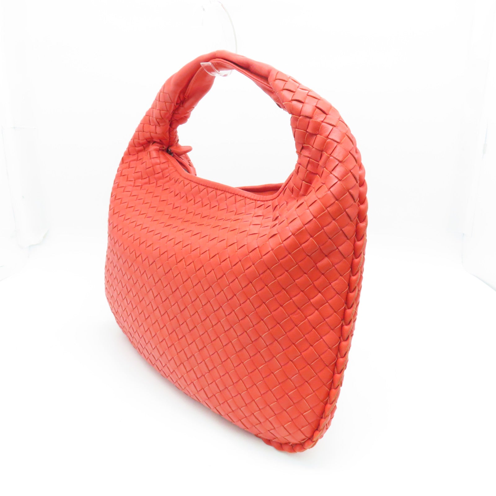 Bottega Veneta Textured Leather Shoulder Bag Red