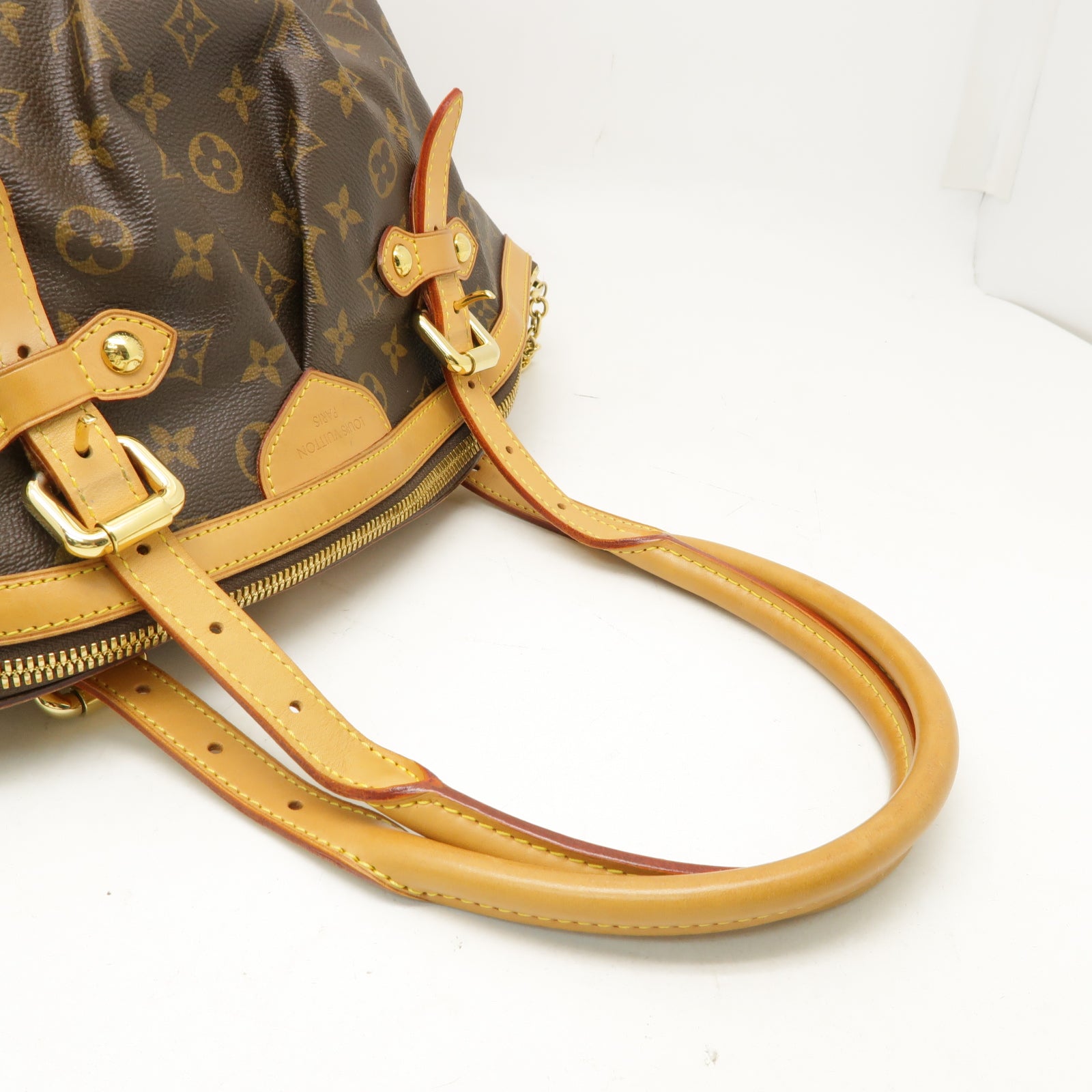 LOUIS VUITTON Monogram Tivoli GM金扣肩背袋棕色