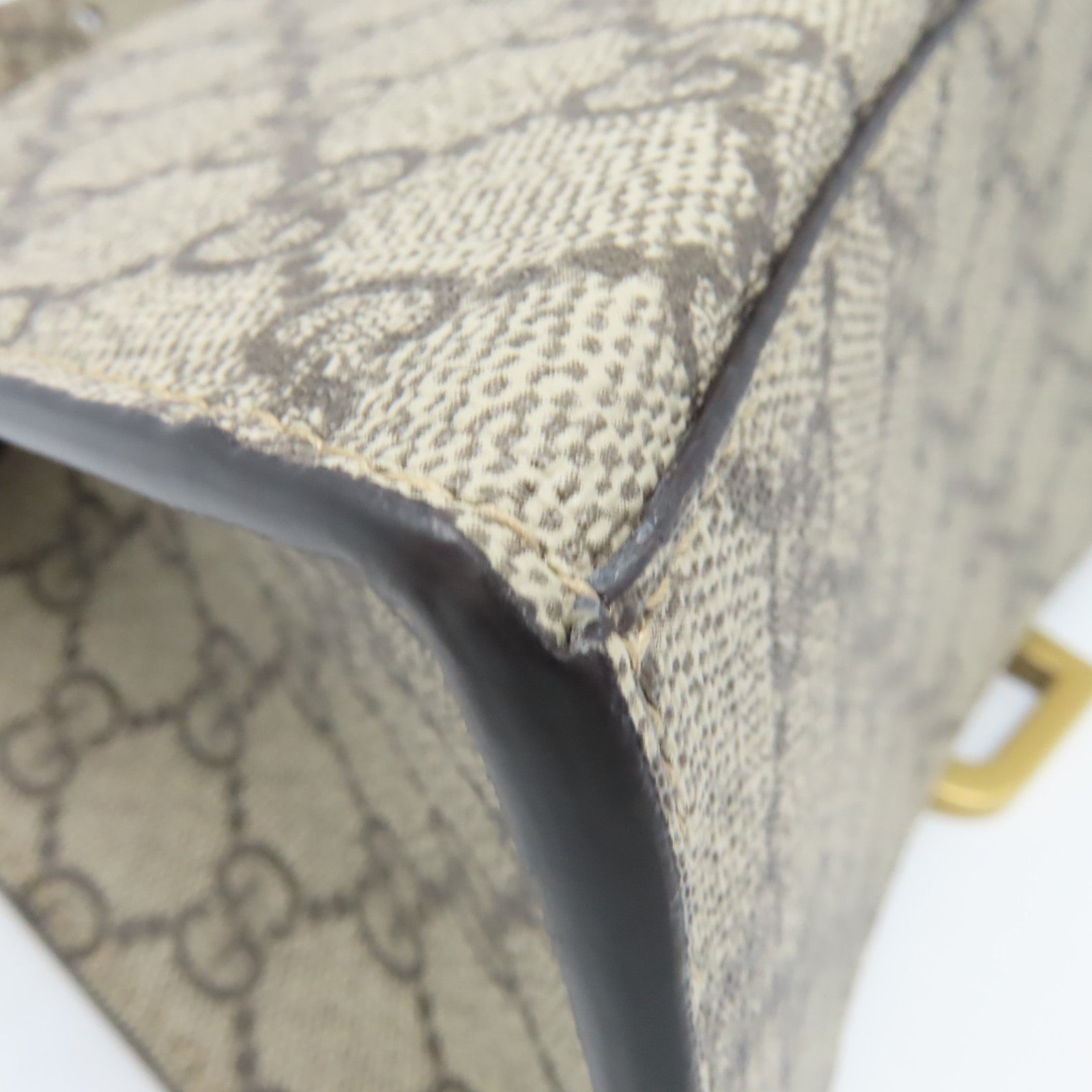 GUCCI 塗層帆布Gucci x Balenciaga The Hacker Project Hourglass Small 2Way Shoulder Bag金扣手挽肩背兩用袋啡色